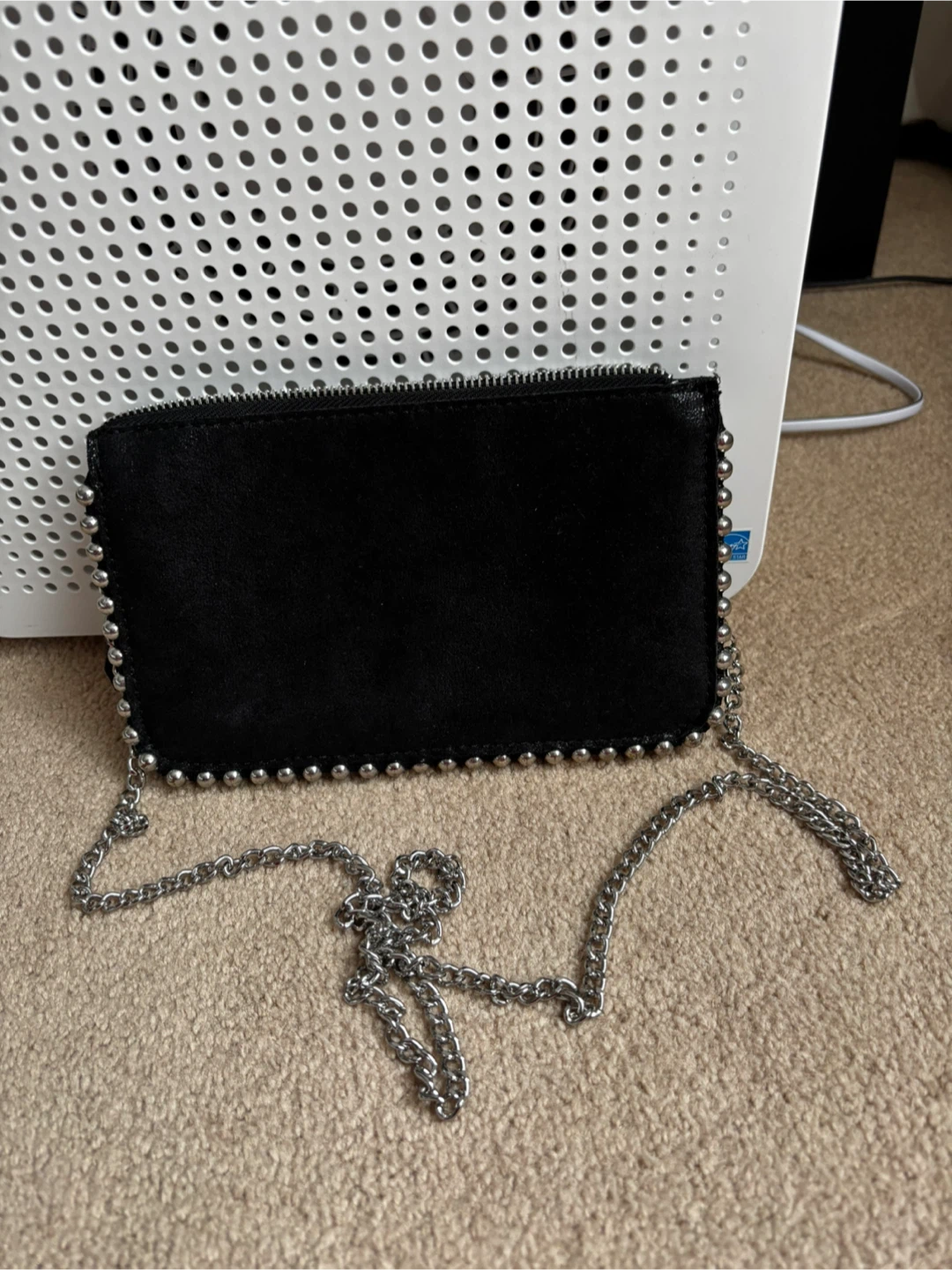 ZARA Black Studded Chain Shoulder Bag