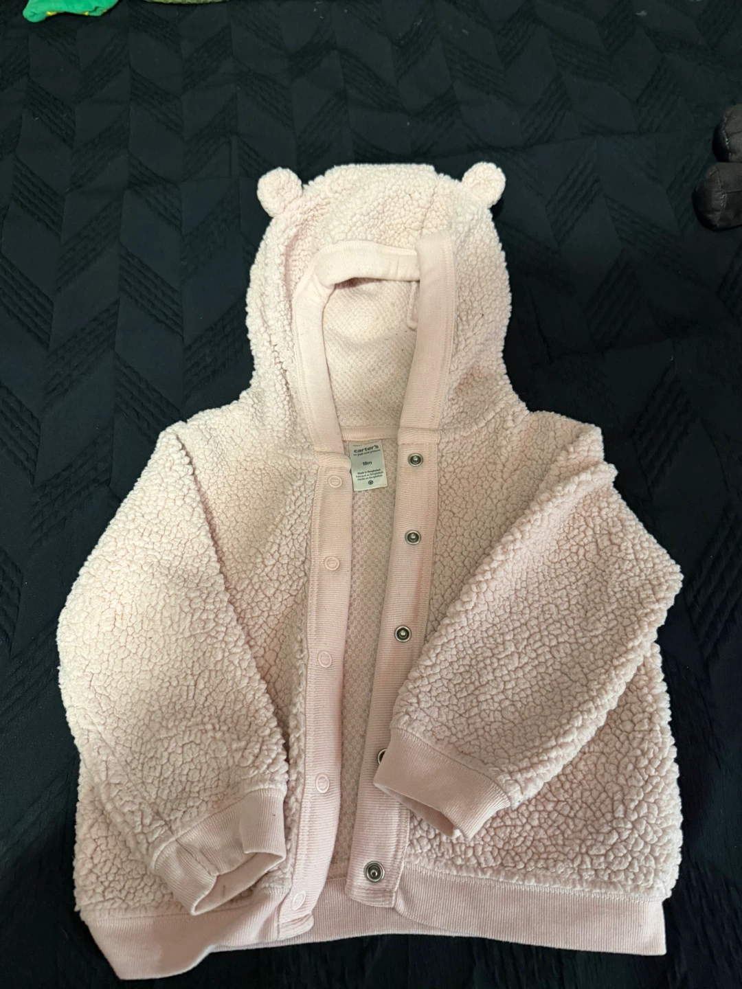 Carter's Pink Sherpa Fleece Jacket with Ears - 18m