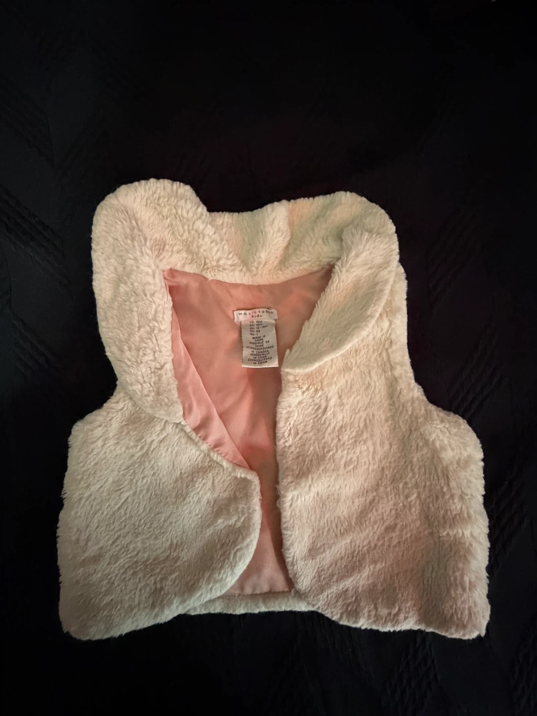 Baby Girl Cream Faux Fur Vest