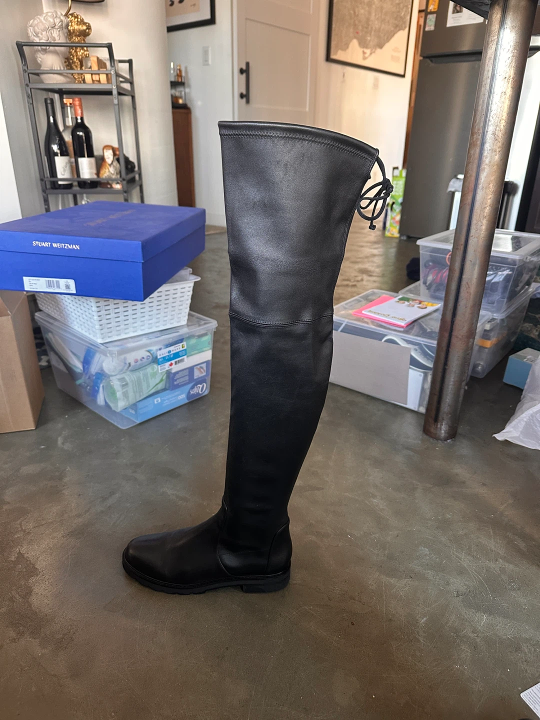 Stuart Weitzman Lowland Over-the-Knee Boots Black Size 8.5