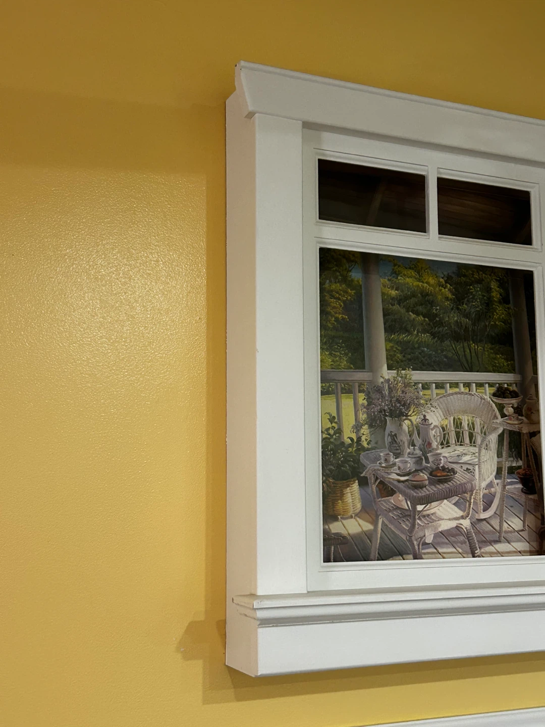 Large Faux Window Wall Art Frame 38” Coastal Porch Scene 🥕 - photo 2