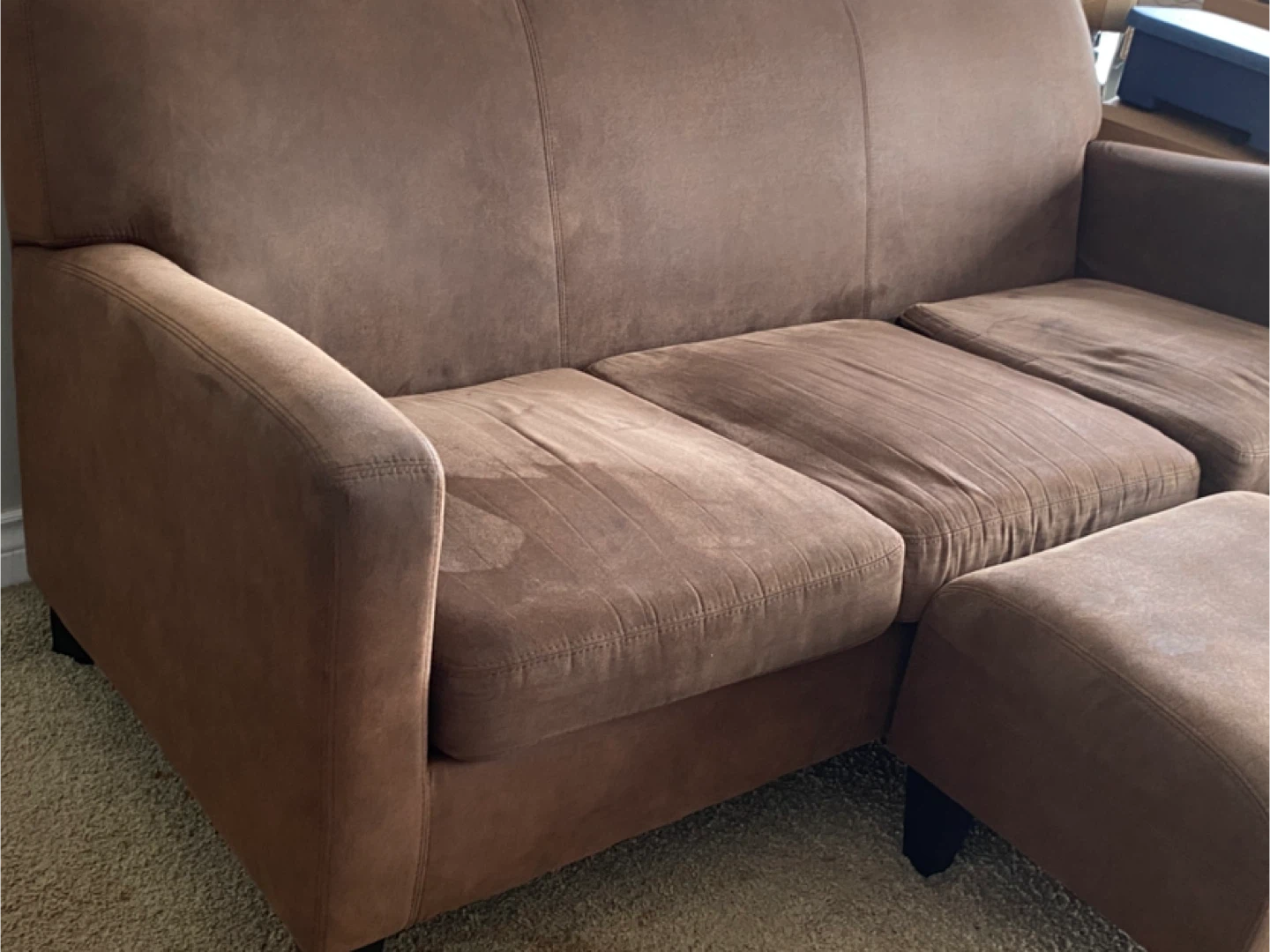 Brown Couch with Ottoman