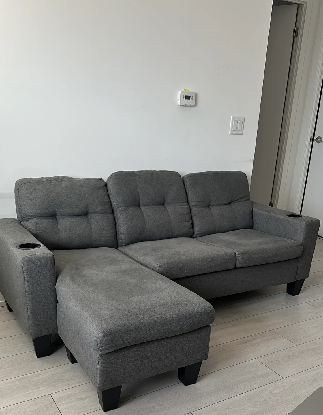 Grey Sectional Sofa with Ottoman - photo 2