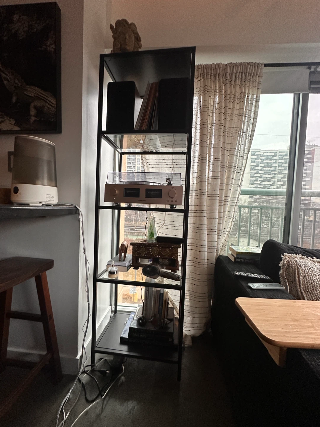 IKEA Vittsjo Shelf Unit - Black-Brown/Glass - photo 2