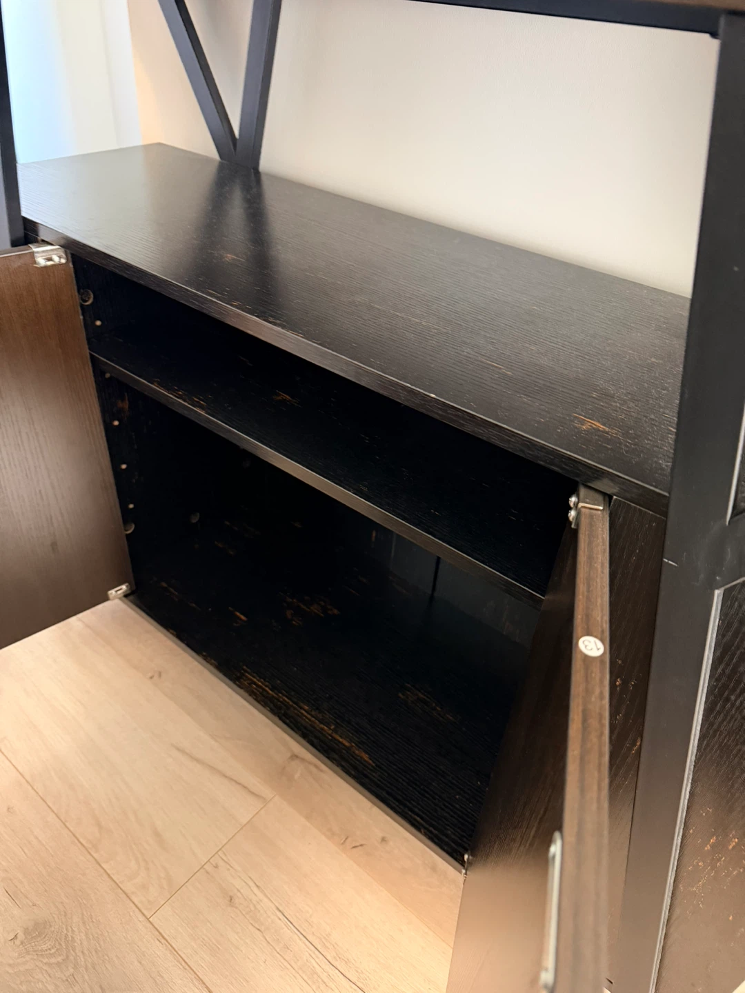 Black Storage Cabinet with Shelves and Doors - photo 4