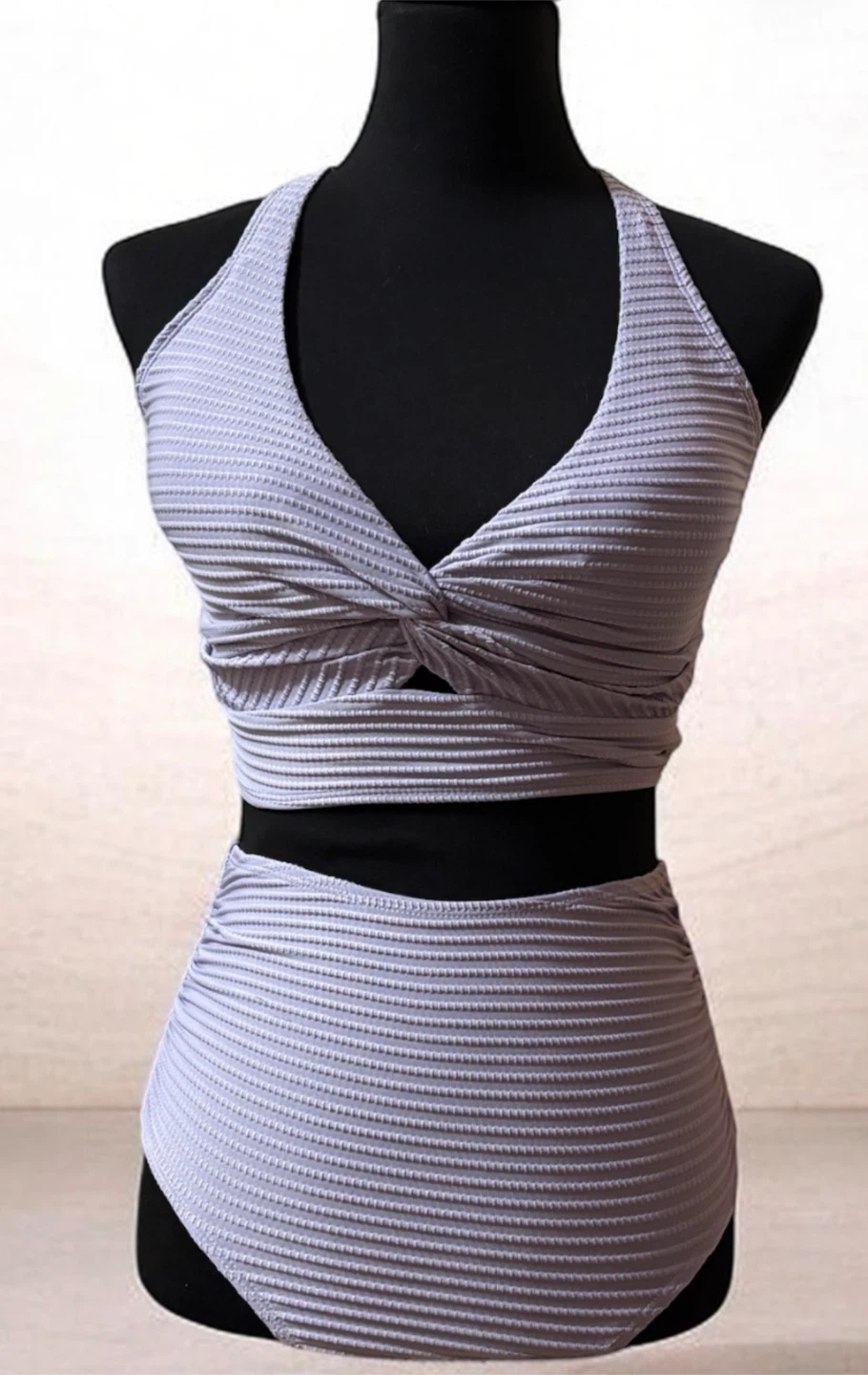 Light Purple Textured Bikini Set - Size S