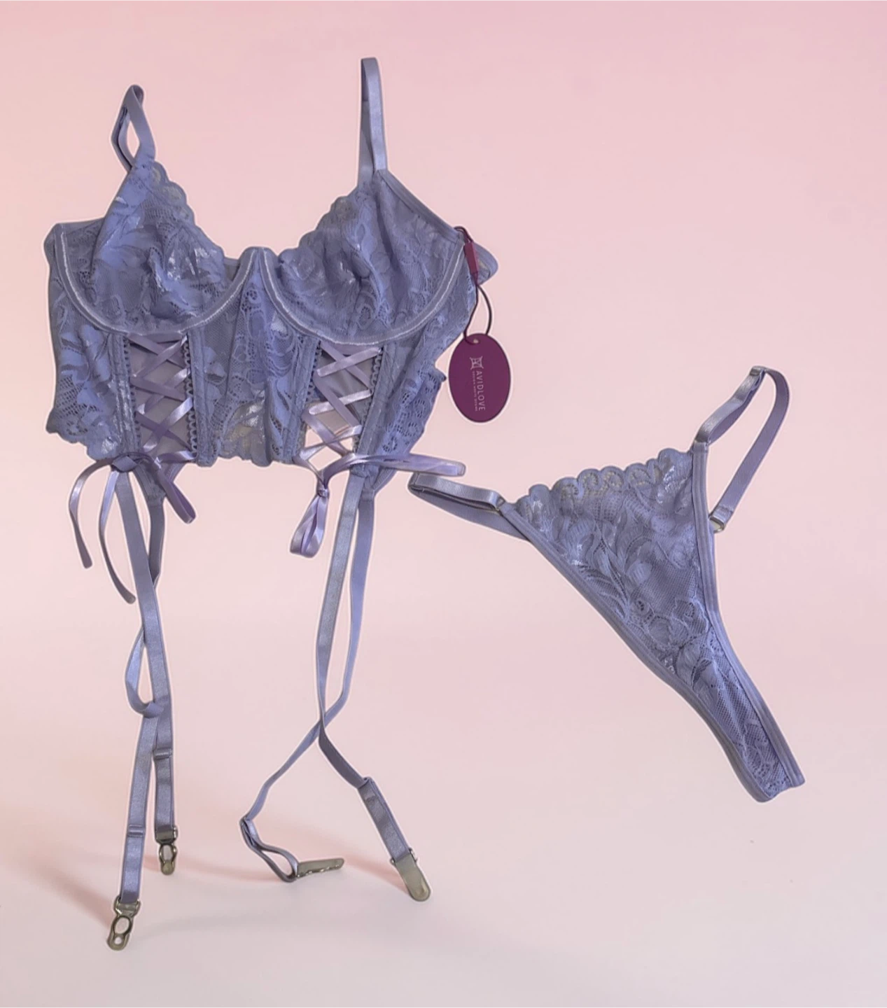 Women's Lace Corset Lingerie Set - photo 5