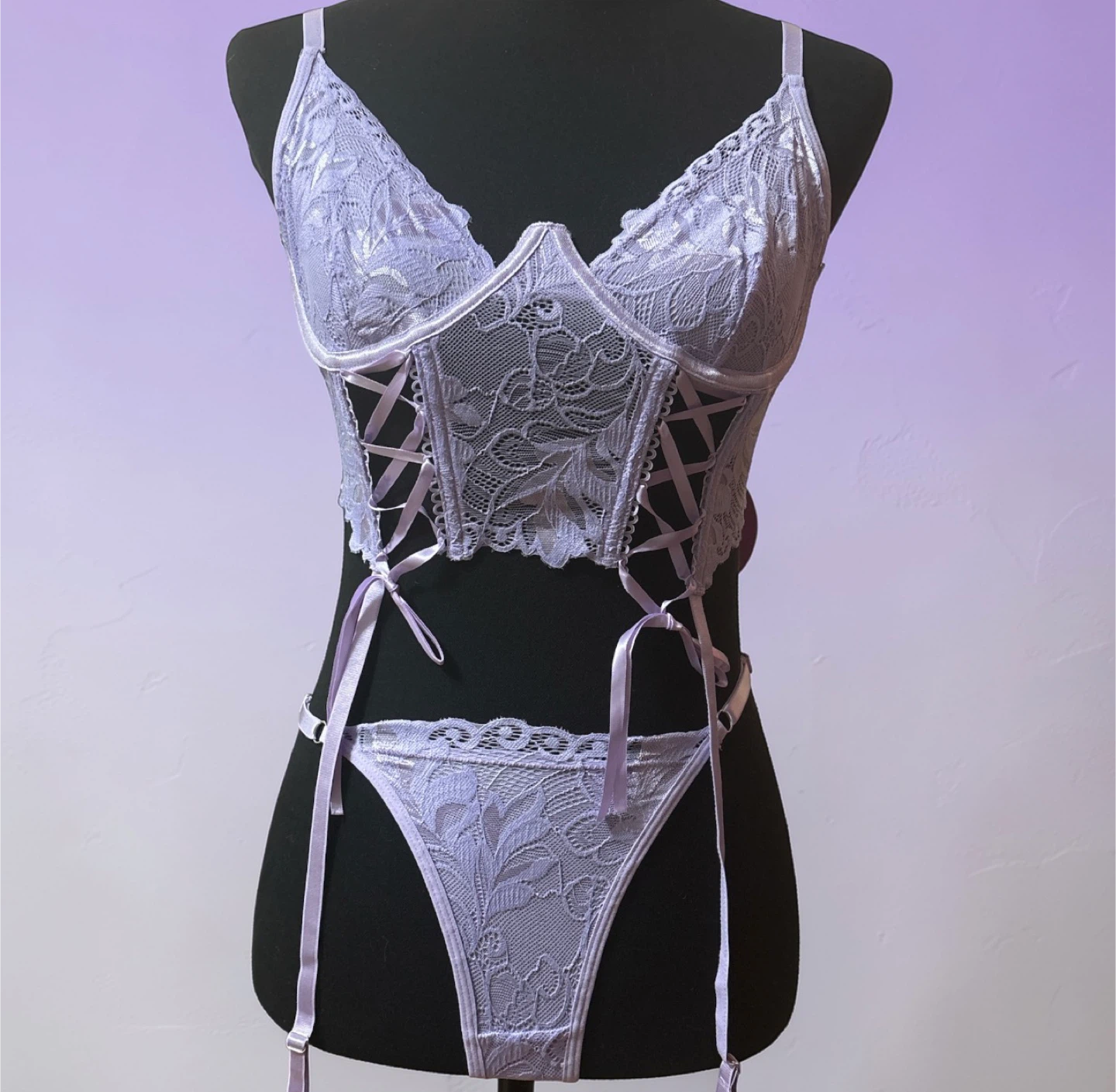 Women's Lace Corset Lingerie Set