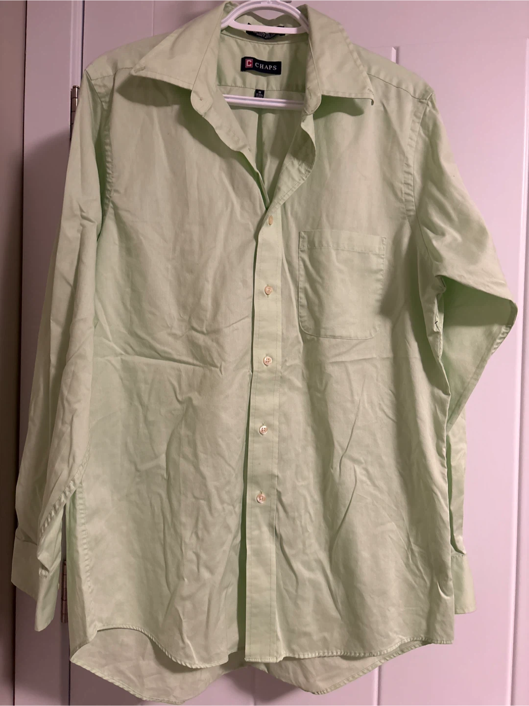 15-15.5” 34/35  CHAPS Men's Shirt - Light Green - Medium