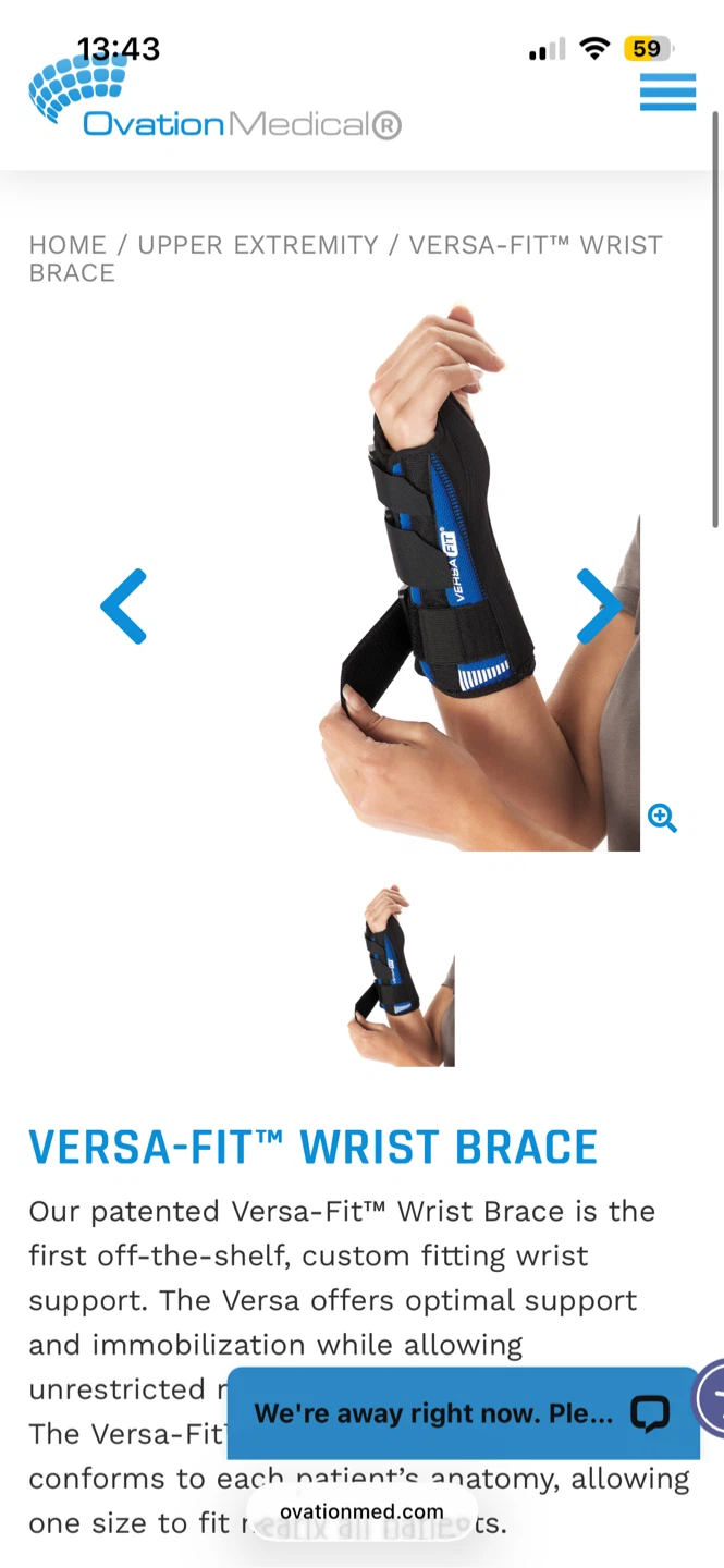 Ovation Medical Versa-Fit Wrist Brace