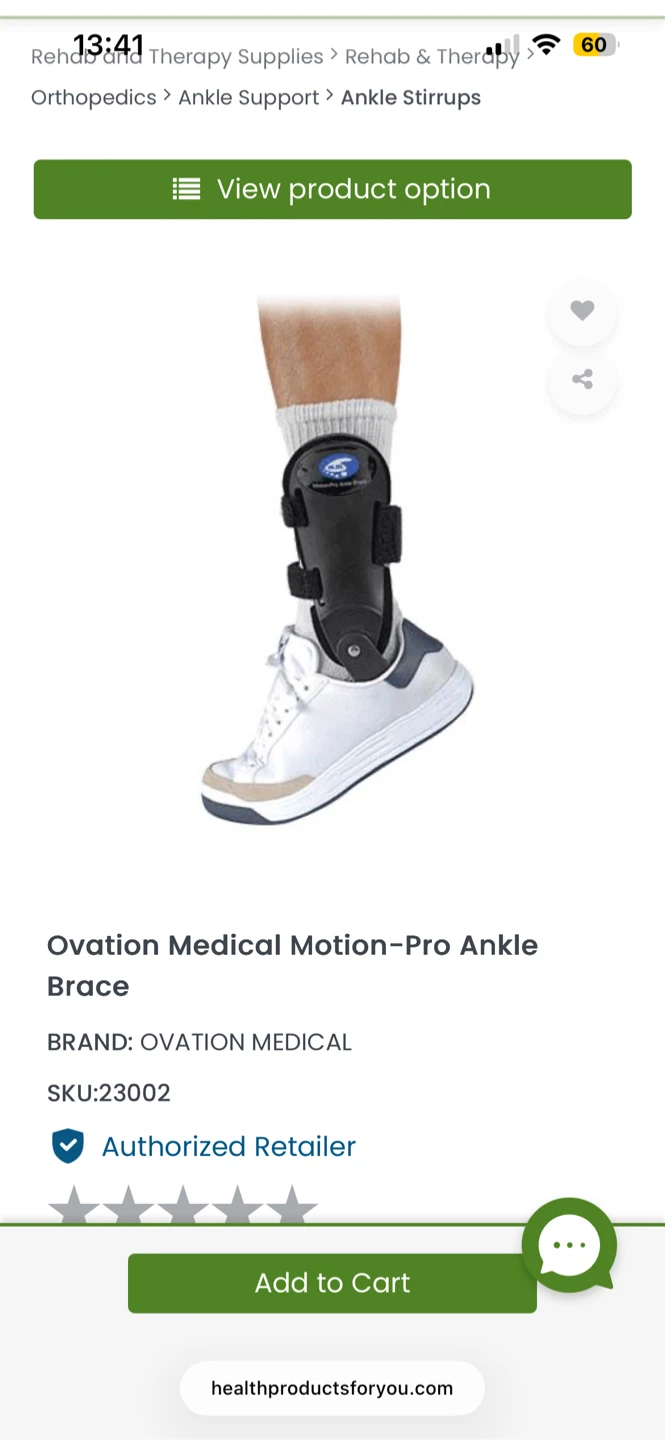 Ovation Medical Motion-Pro Ankle Brace Left Large