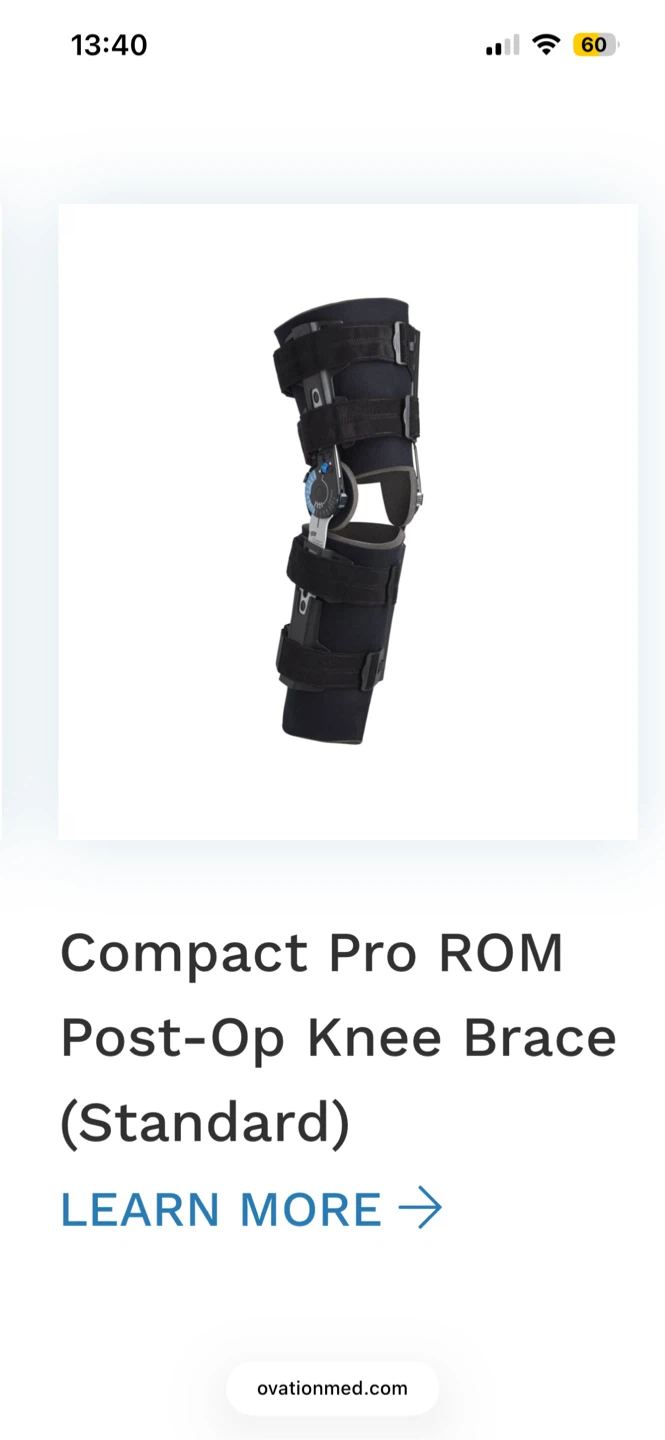 Ovation Med Compact Pro ROM Post-Op Knee Brace