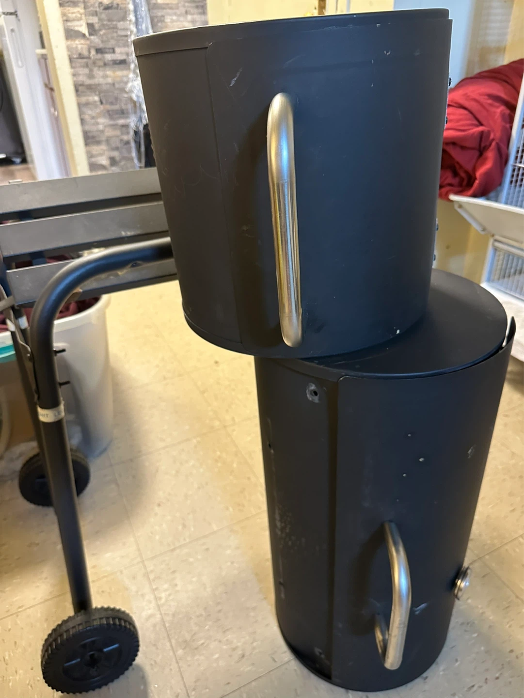 Black Charcoal Grill with Smoker Box