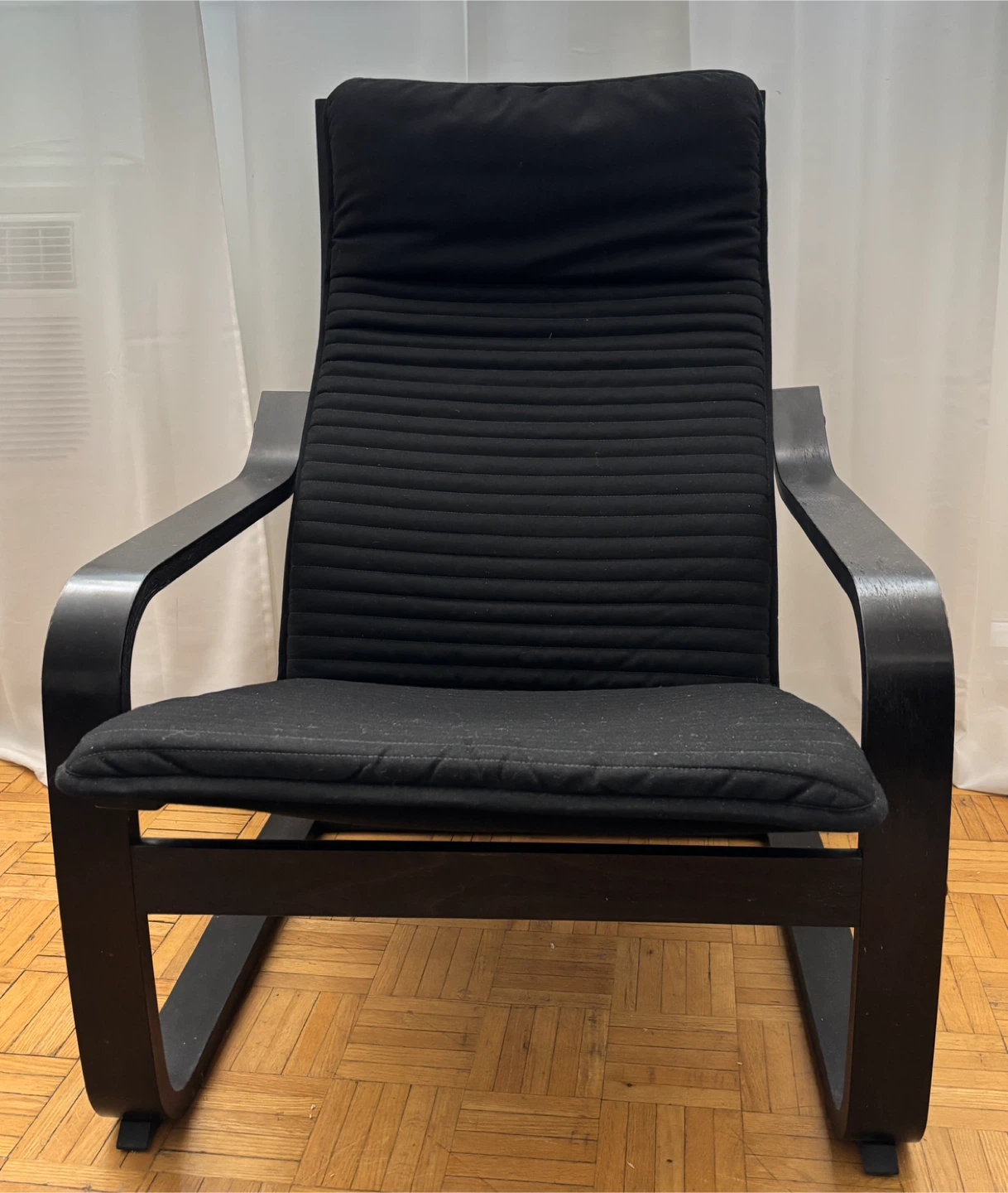 IKEA Black Upholstered Lounge Chair - photo 5