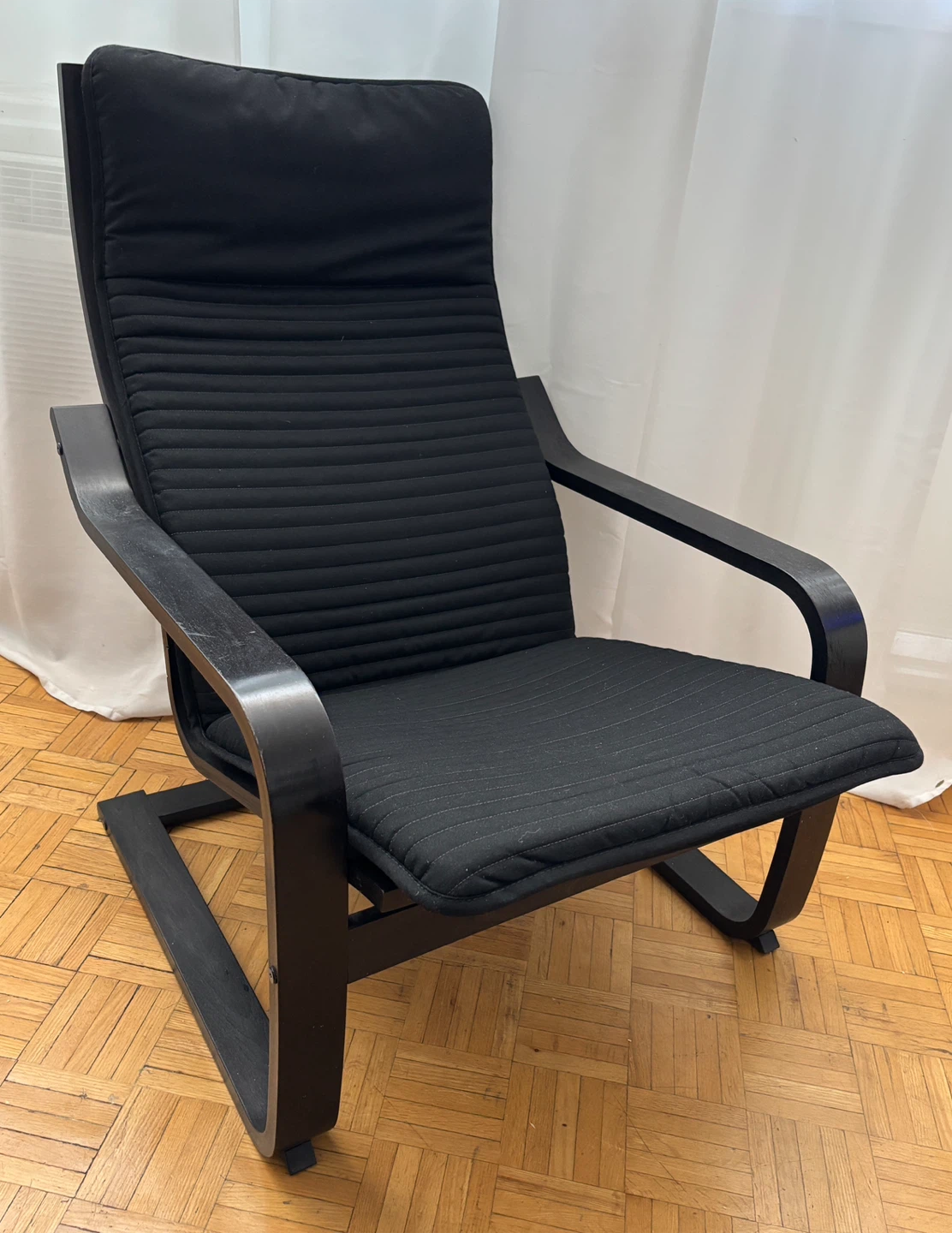 IKEA Black Upholstered Lounge Chair