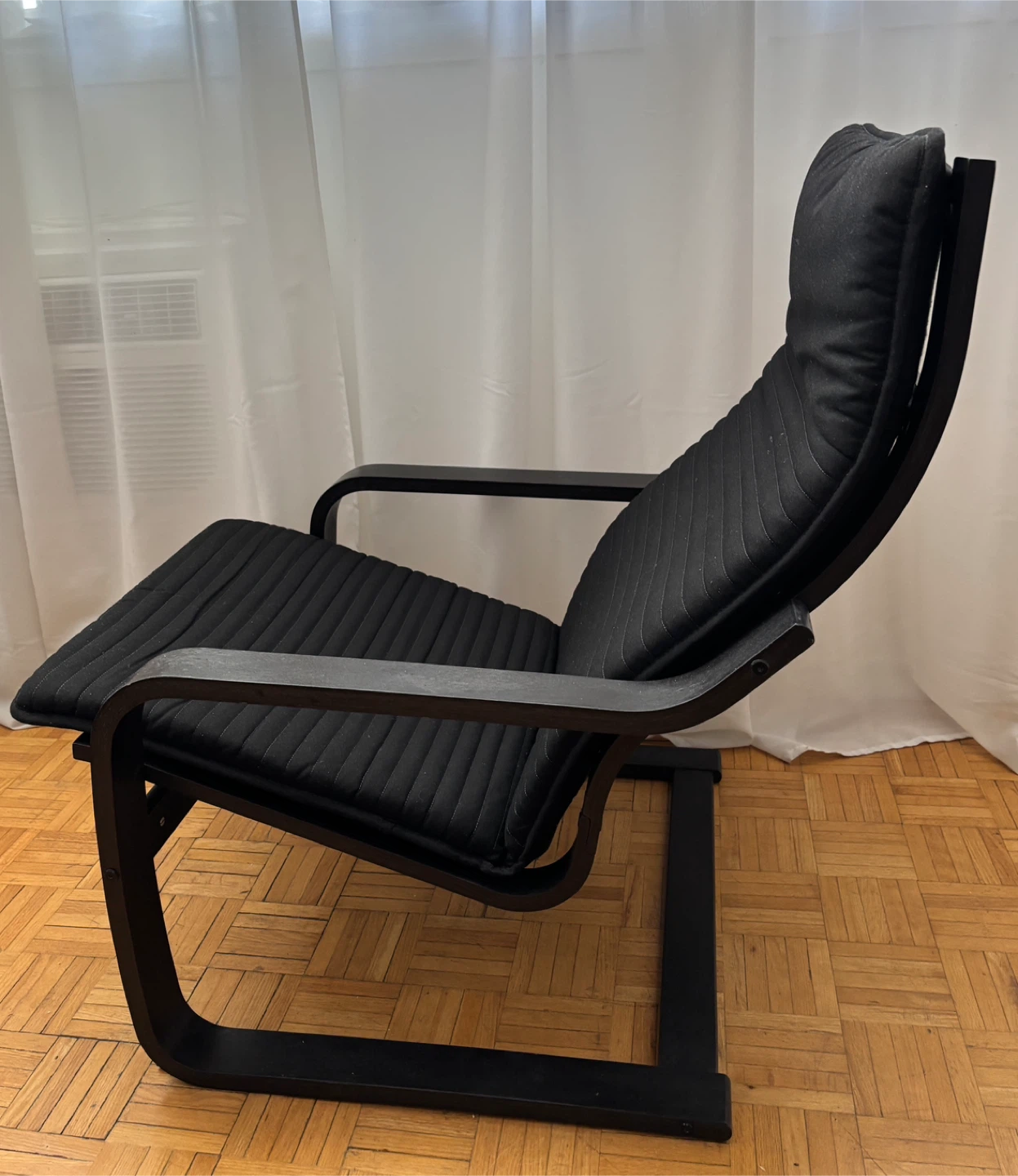 IKEA Black Upholstered Lounge Chair - photo 3