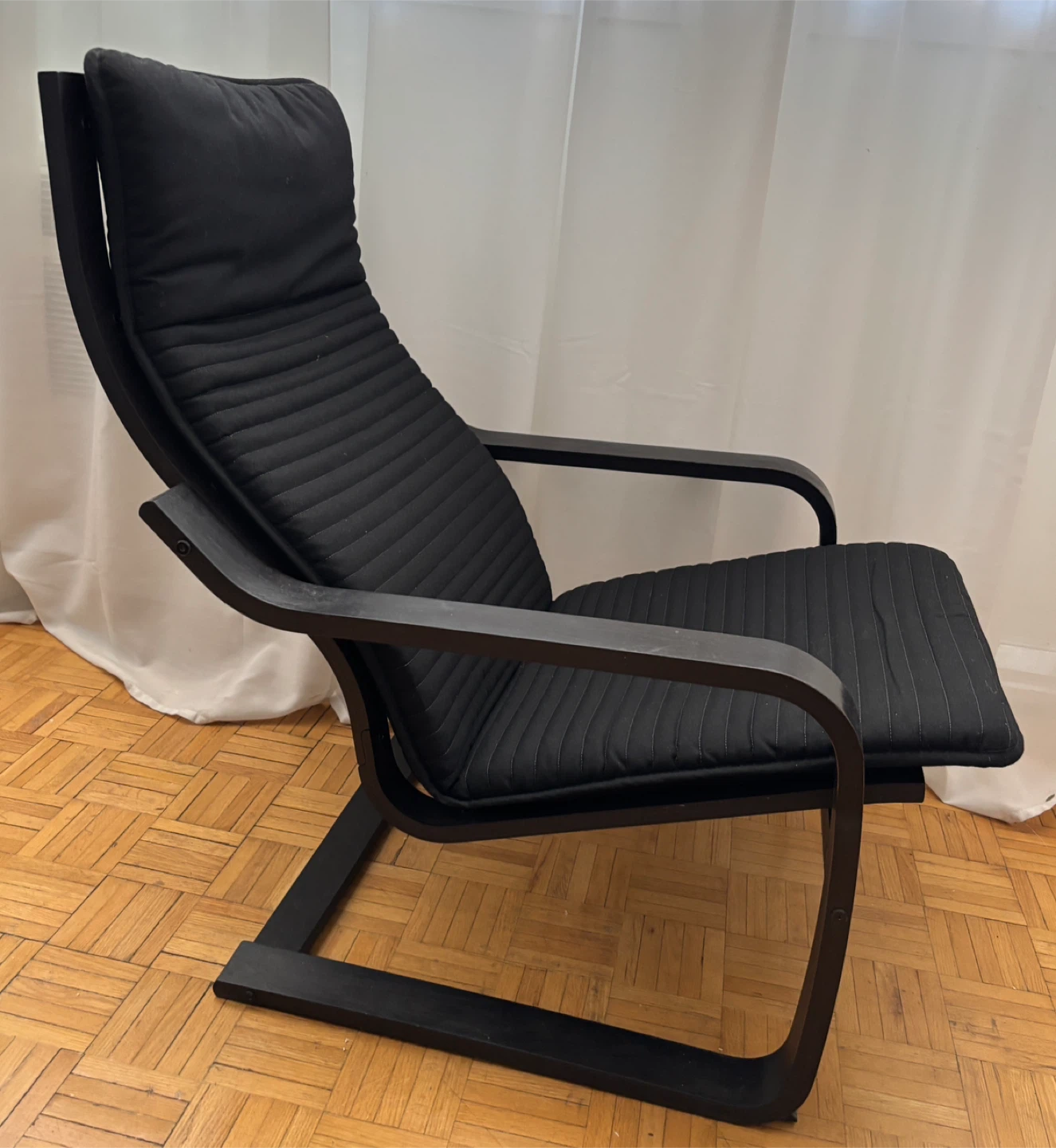 IKEA Black Upholstered Lounge Chair - photo 2
