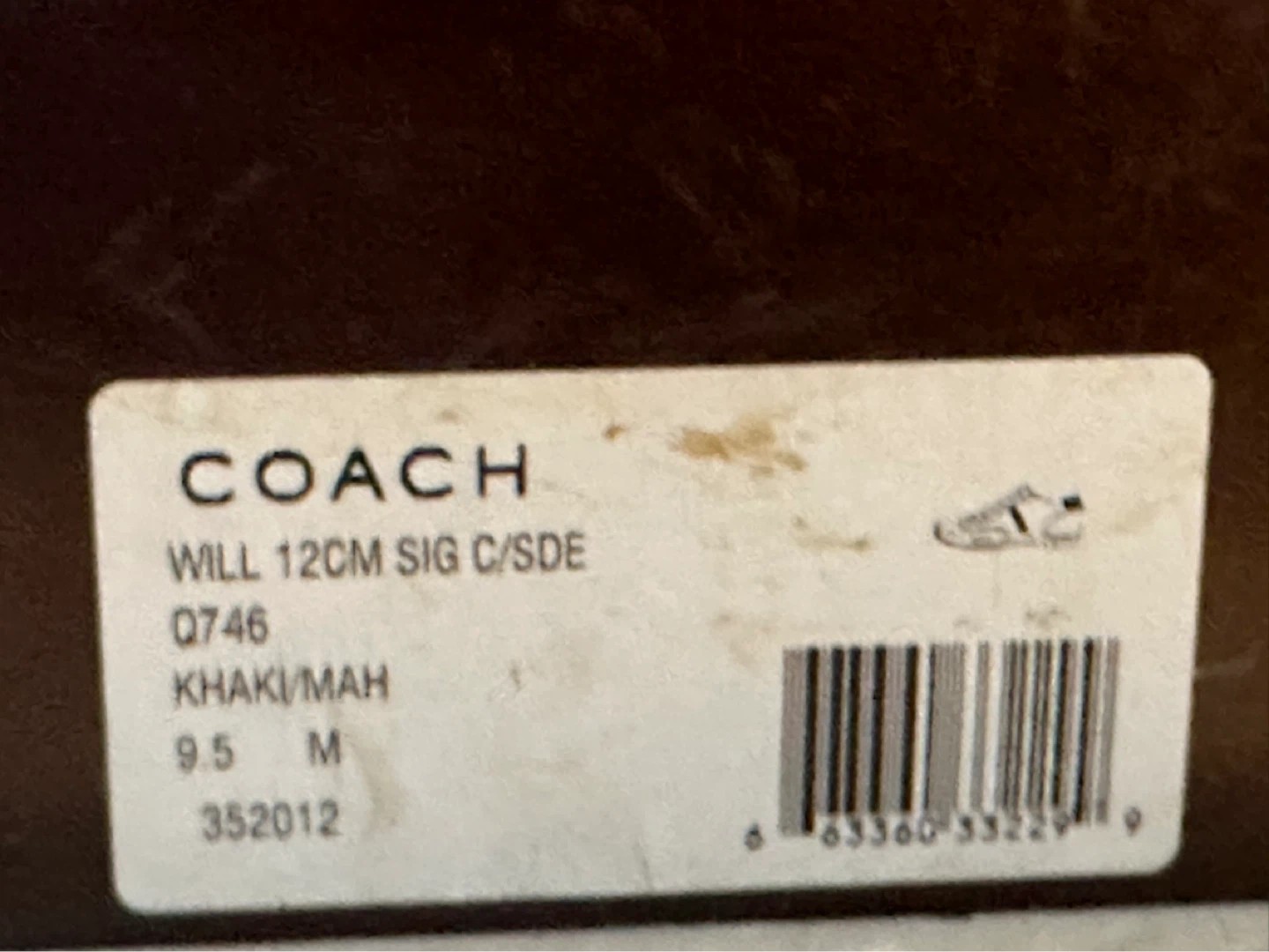 COACH Signature C/Side Sneakers Khaki/Mahogony Size 9.5 M - photo 2