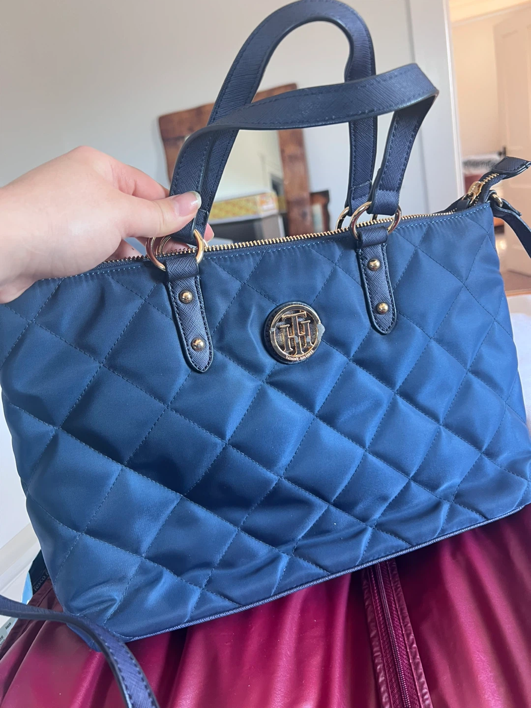 Tommy Hilfiger Quilted Tote Bag - Navy Blue
