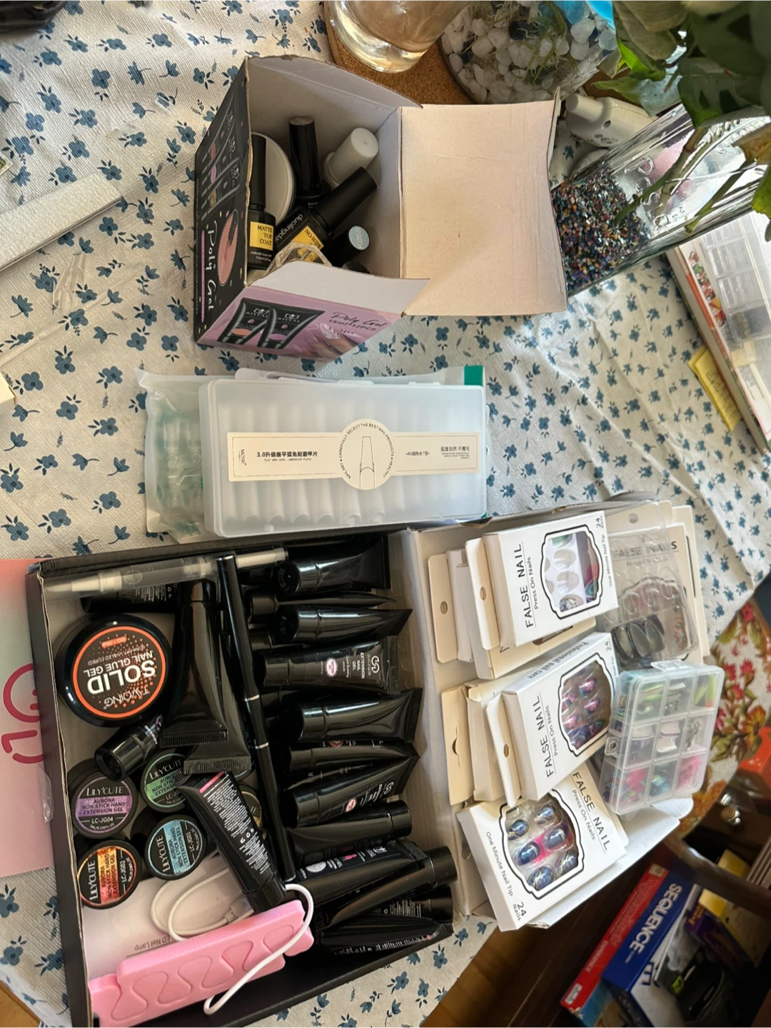 Polygel Nail Kit with False Nails and Accessories