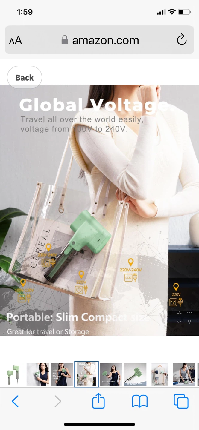 G10 Pro Mini Garment Steamer for Clothes - Green - photo 4