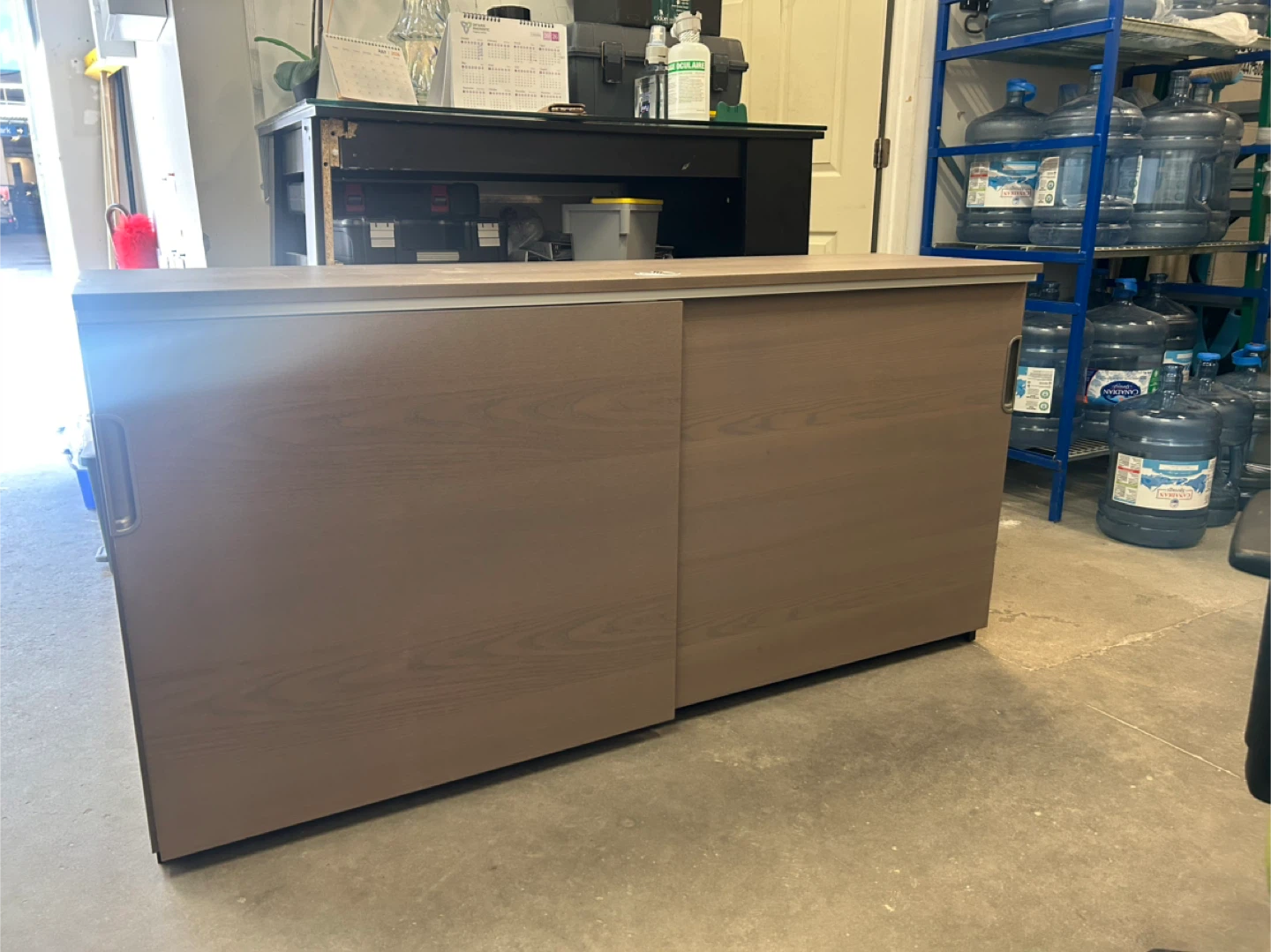 Brown Sliding Door Cabinet