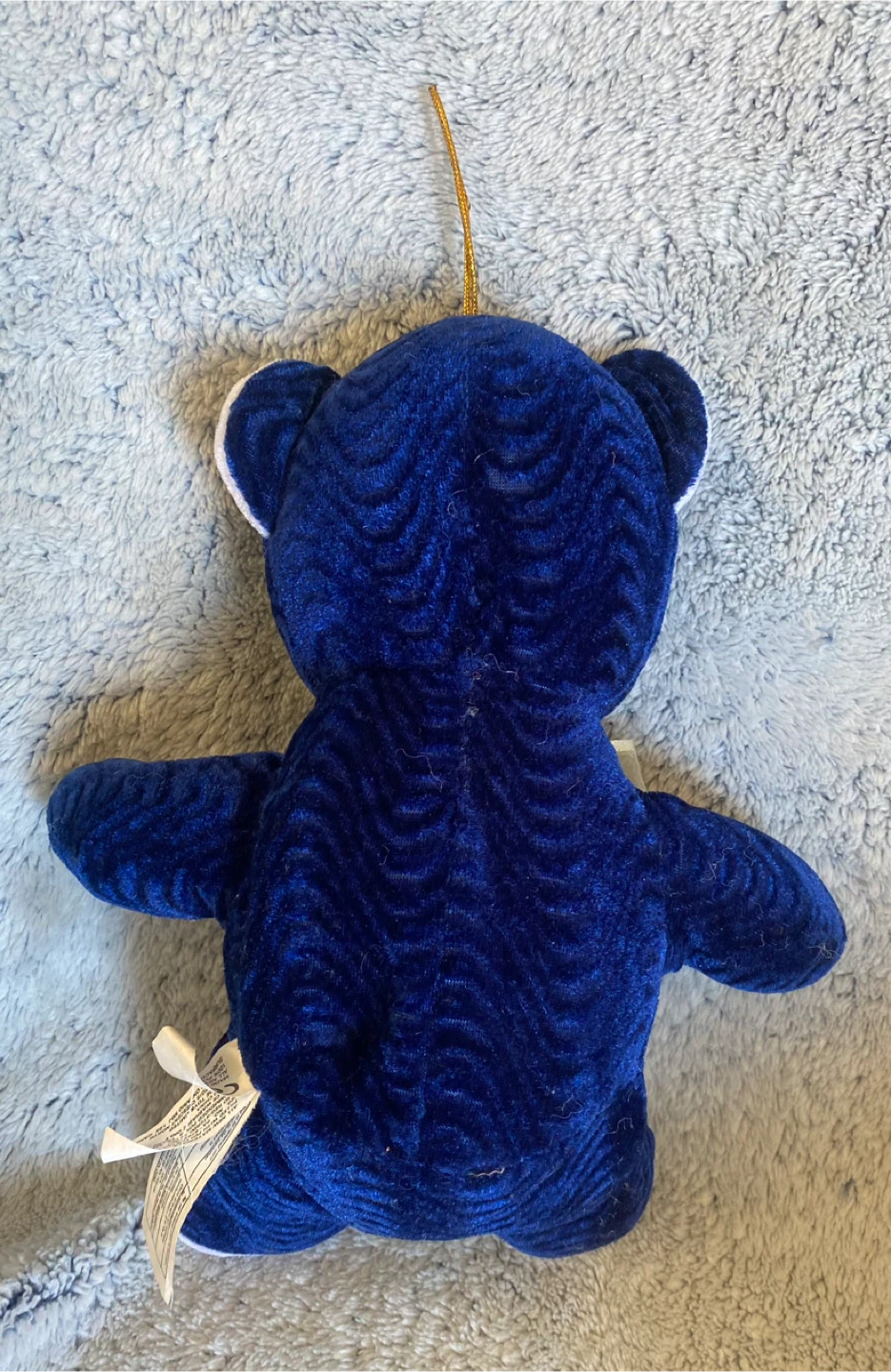 Vintage Royal Blue Patterned Teddy Bear – DIY Fix Opportunity - photo 2
