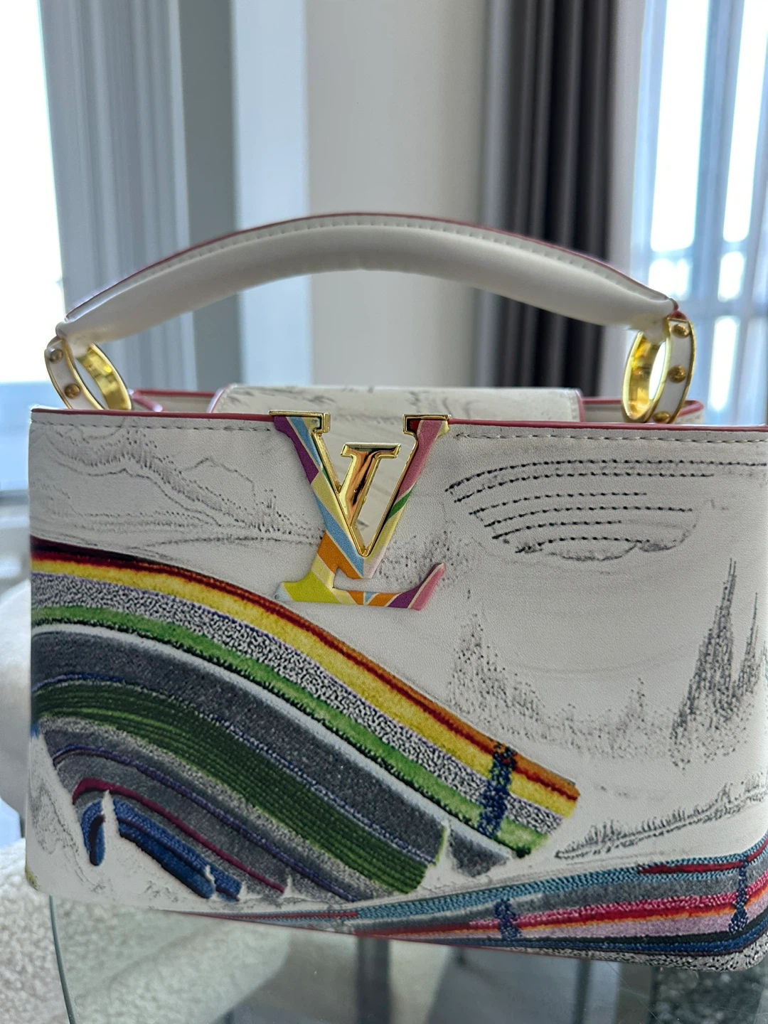 Louis Vuitton White Rainbow Monogram Bag