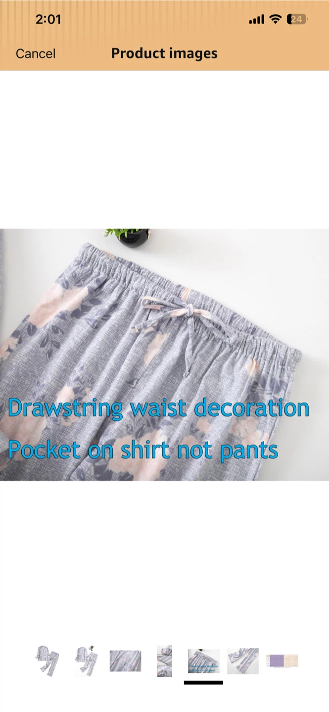 DWPEXLET Women's Grey Peony Flannel Pajamas Set - photo 5