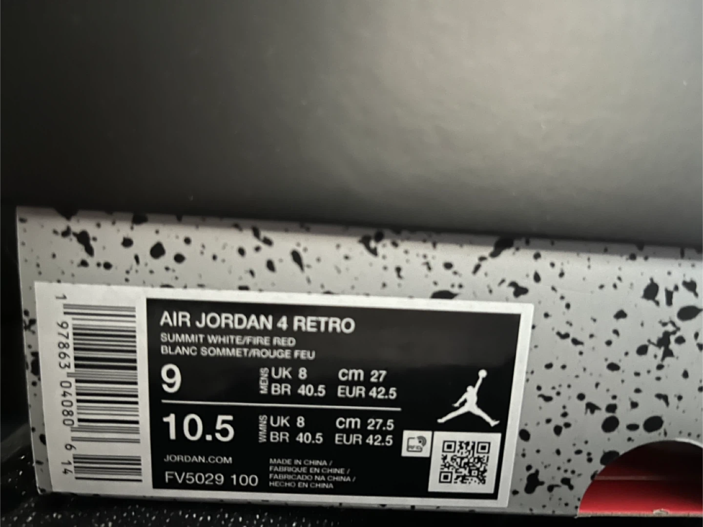 Air Jordan 4 Retro Summit White/Fire Red Shoes Size 9 - photo 2