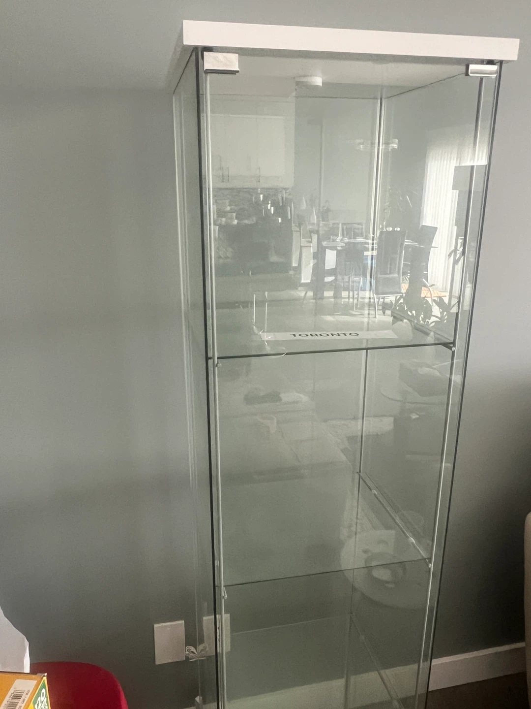 Glass Display Cabinet with White Frame - photo 3