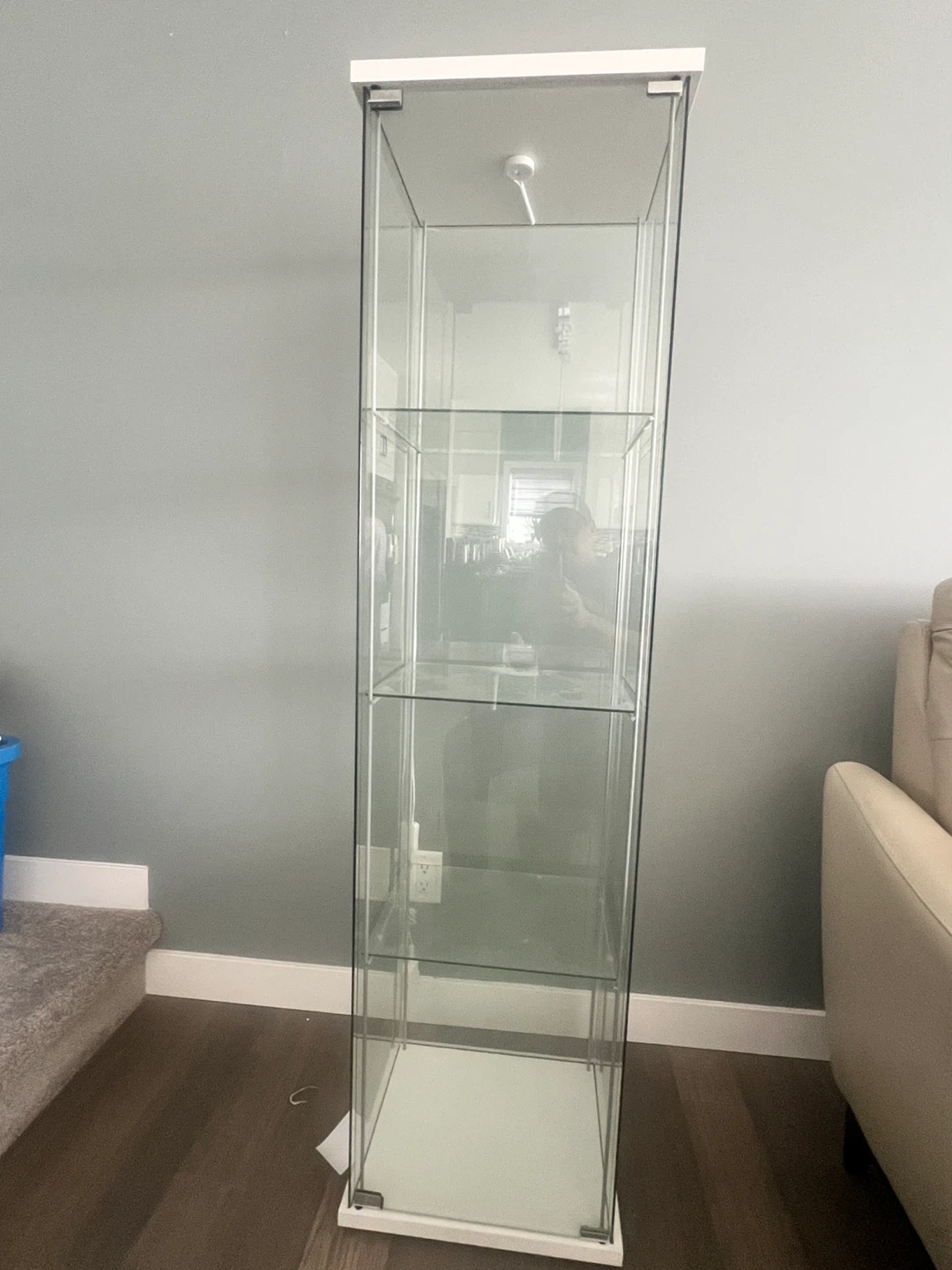 Glass Display Cabinet with White Frame - photo 2