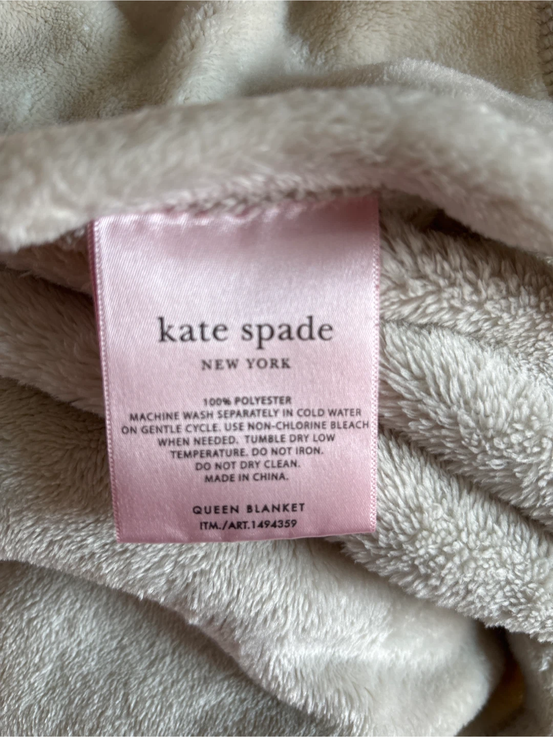 NWOT Kate Spade New York Queen Blanket - cream - photo 2