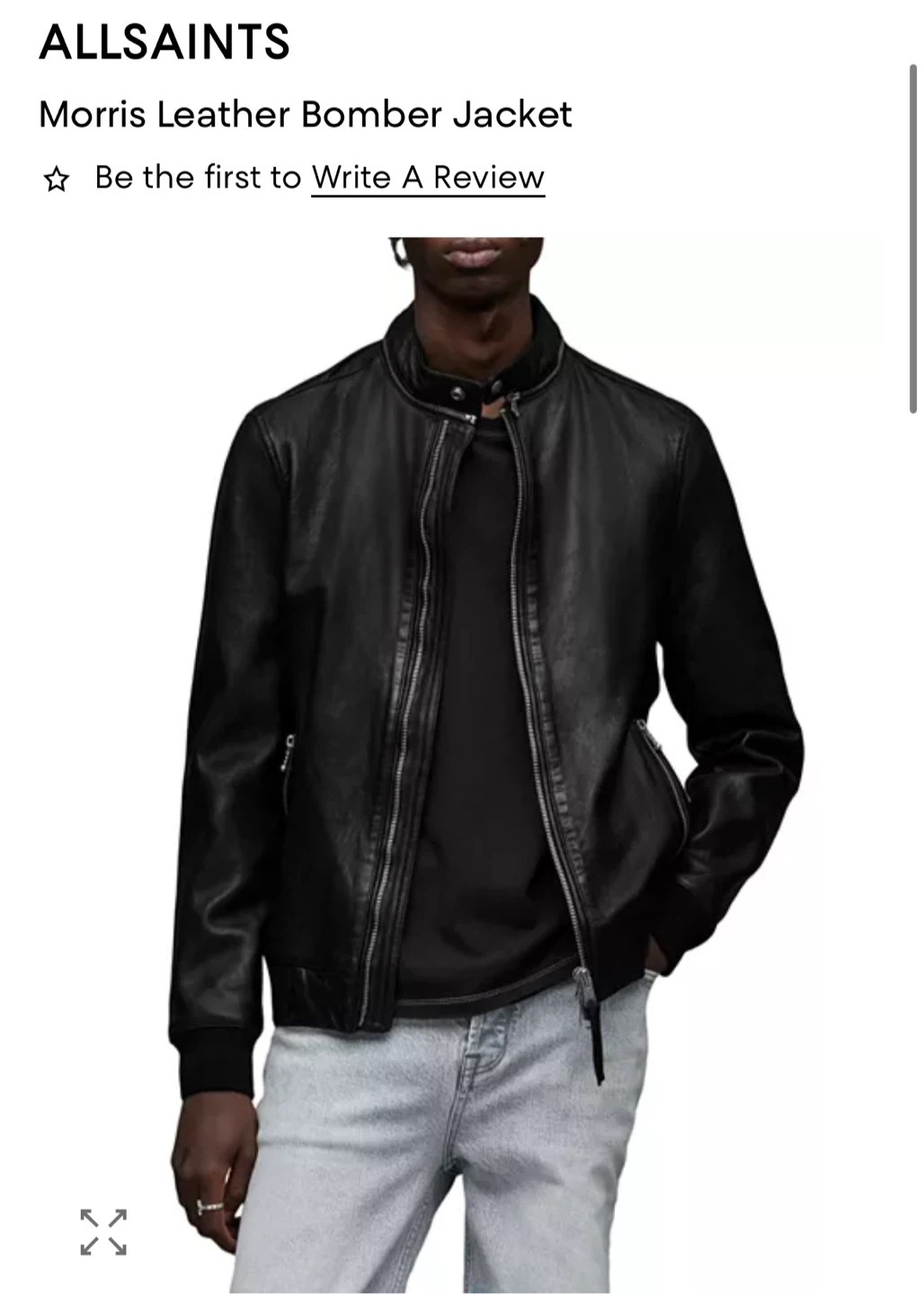 ALLSAINTS Morris Leather Bomber Jacket - Extra Small