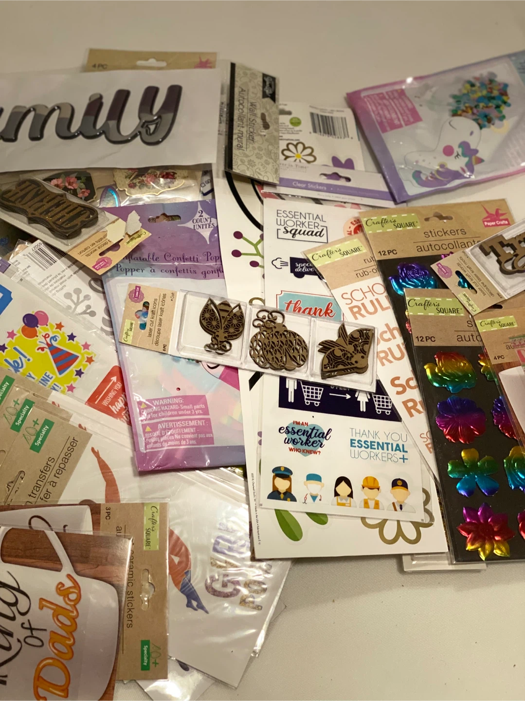 Crafters Paradise! Assorted Craft Stickers and Embellishments