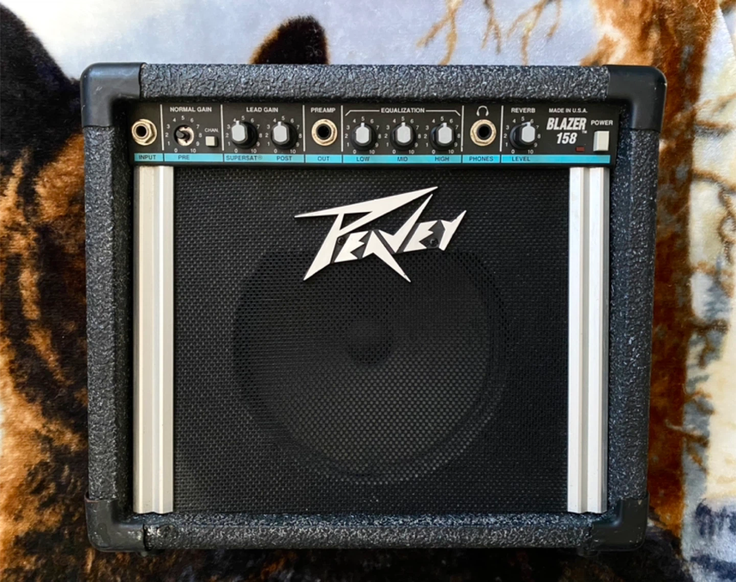 U.S.A Vintage Peavey Blazer 158 ~ Teal Stripe