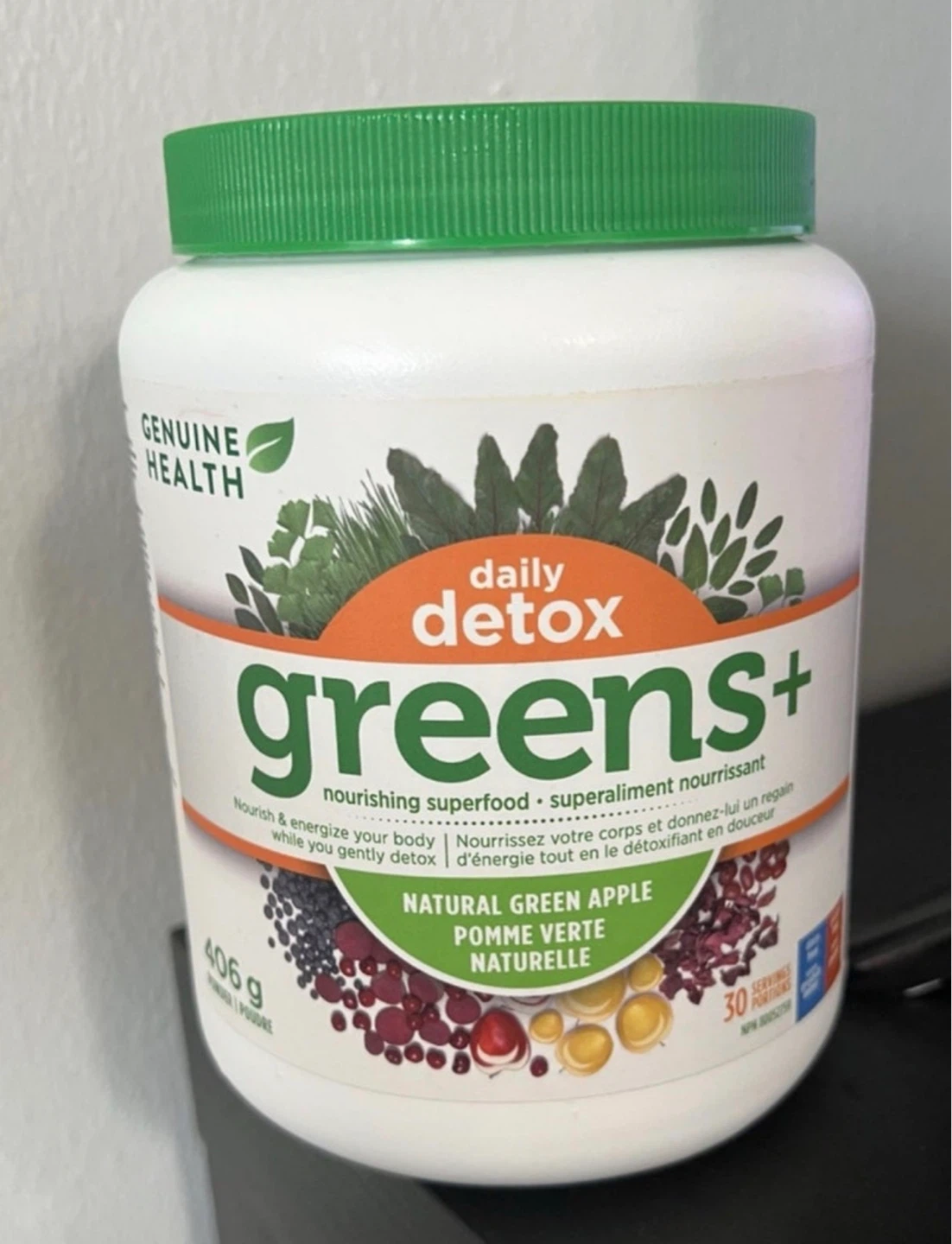 Genuine Health Greens+ Daily Detox Natural Green Apple