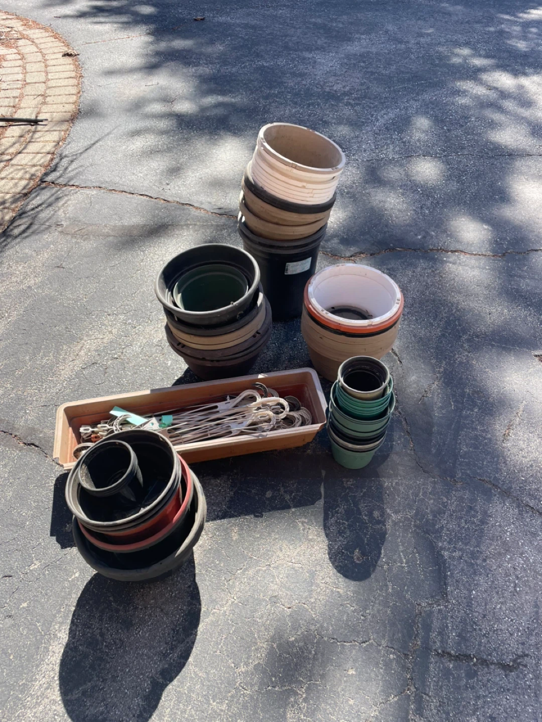 Assorted Plastic Plant Pots and Hangers