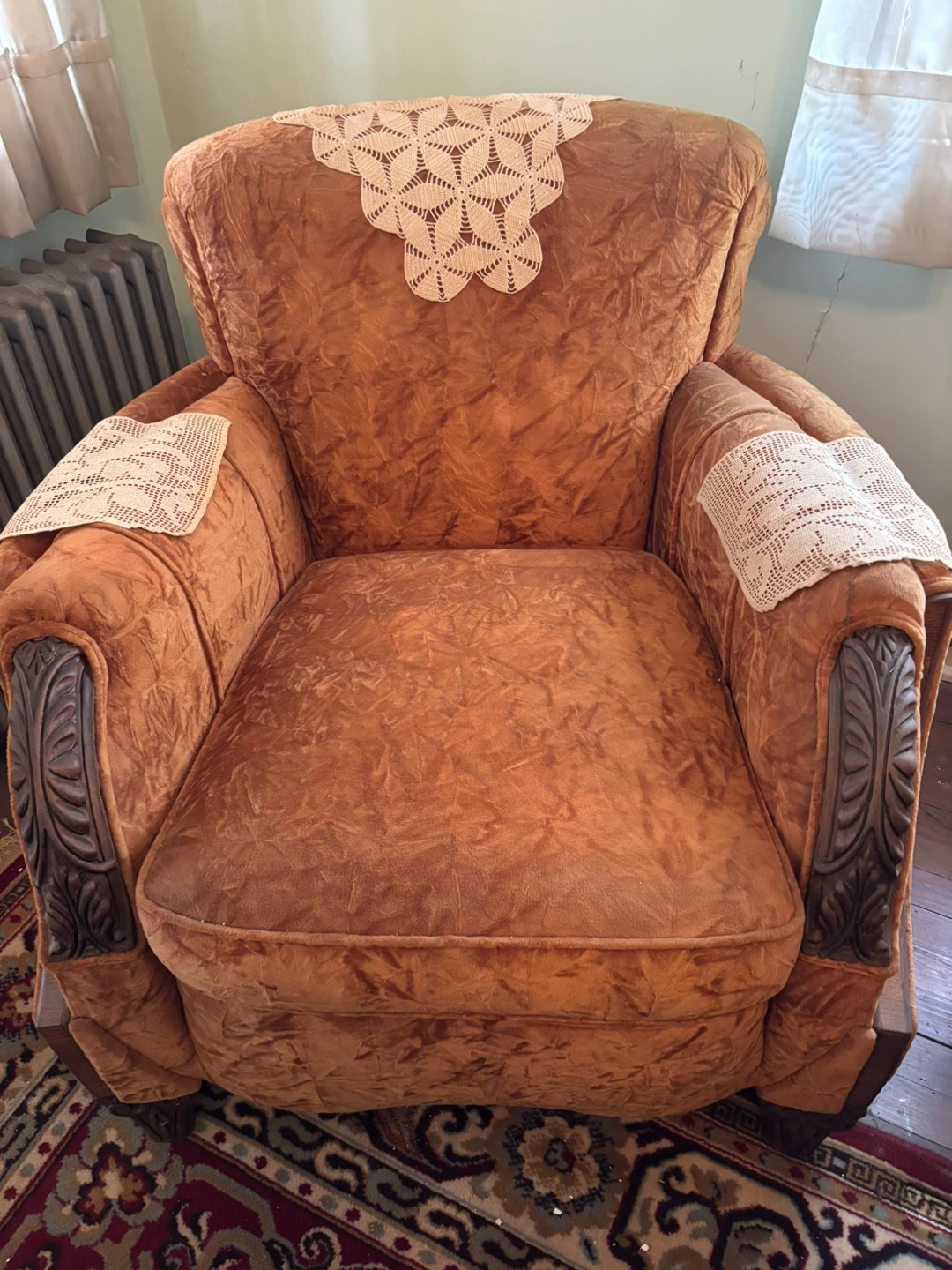 Vintage Velvet Armchair and Sofa Set - photo 2