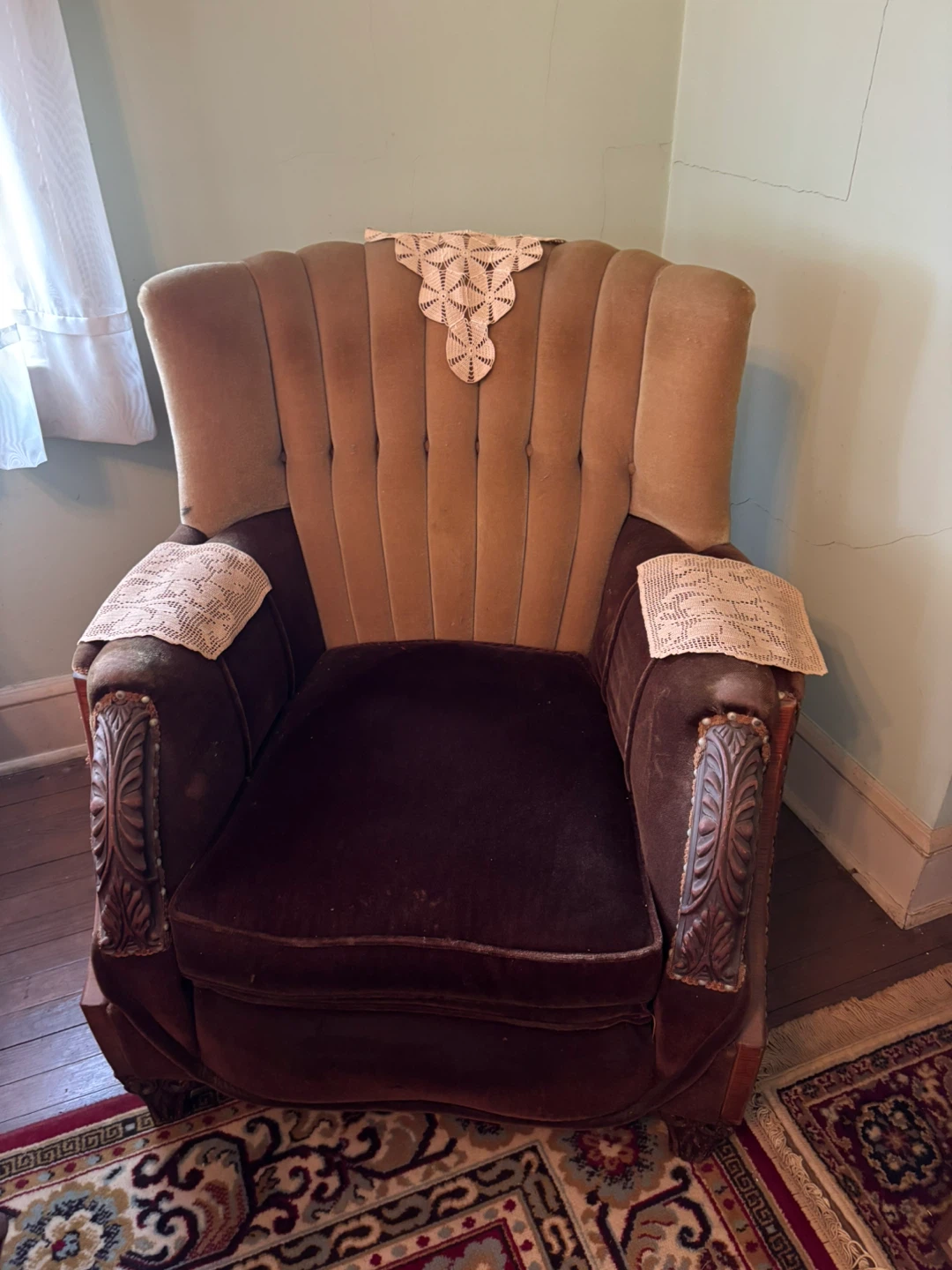 Vintage Velvet Armchair and Sofa Set - photo 3