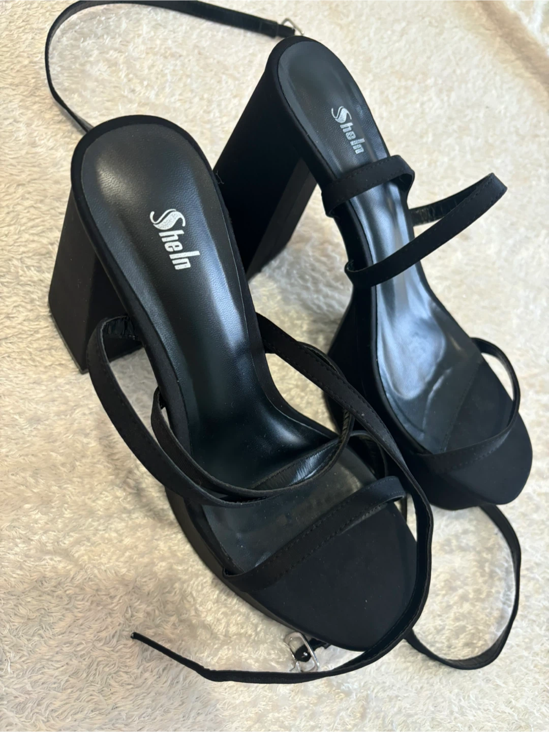 Shein Black Strappy Platform Block Heel Sandals - photo 4