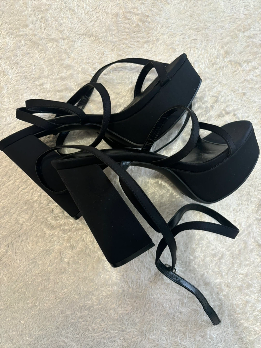 Shein Black Strappy Platform Block Heel Sandals - photo 2