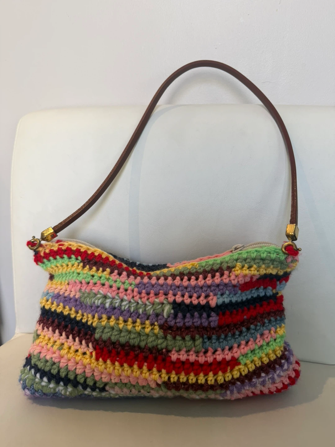 HANDMADE Miu Miu Inspired Multi-Colour Crochet Purse