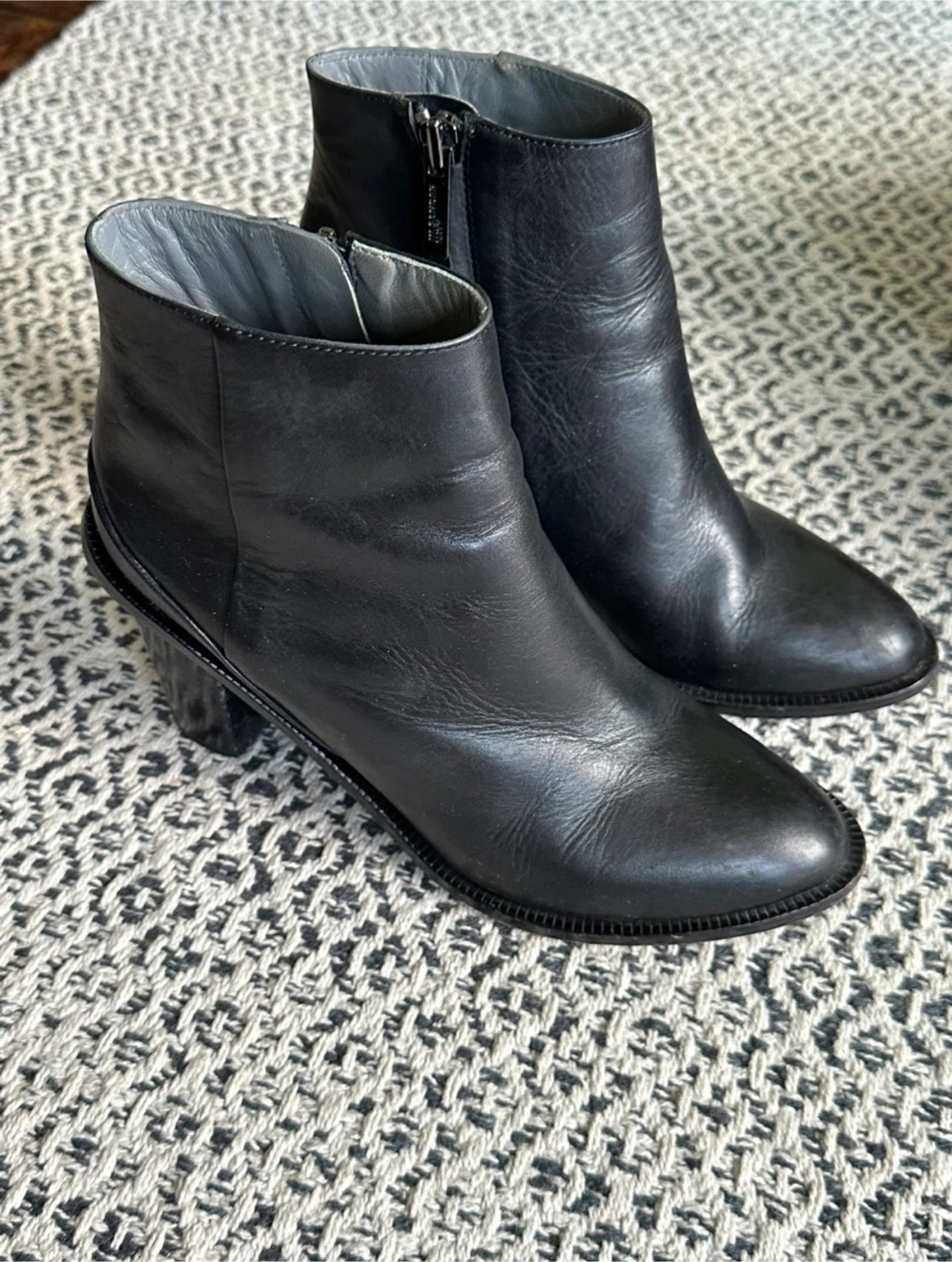 Jil Sander Nixo Black Leather Ankle Boots Size 6.5-7 (*narrow) - photo 5