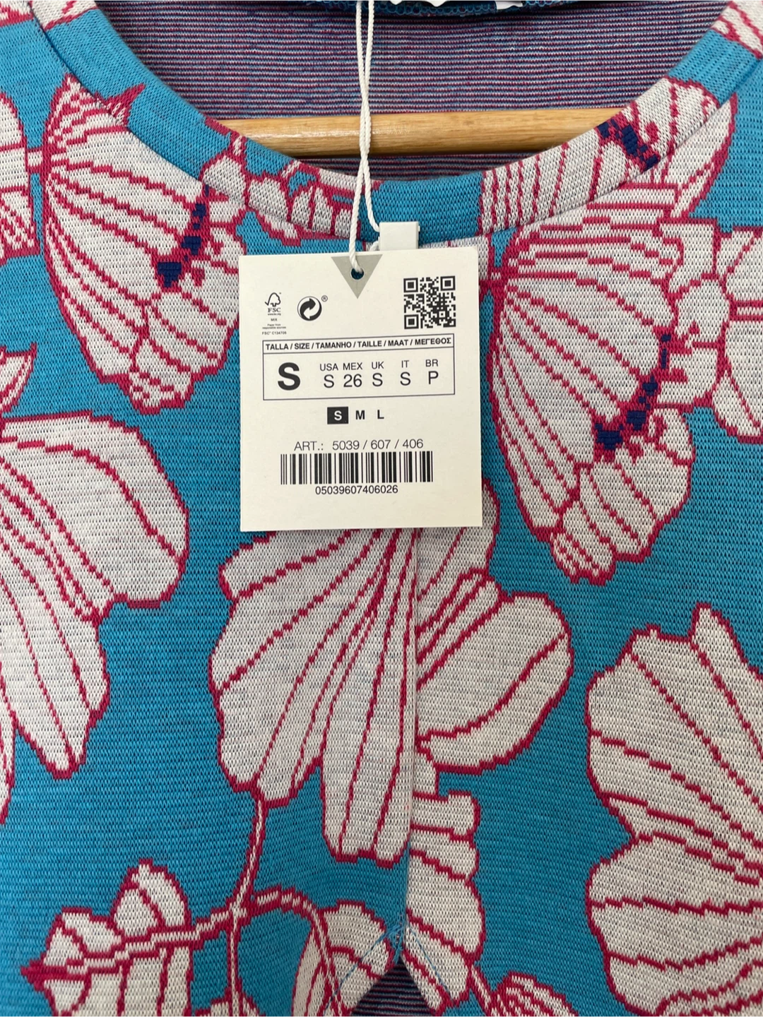 Zara NWT Blue floral mini dress with cutout - photo 4
