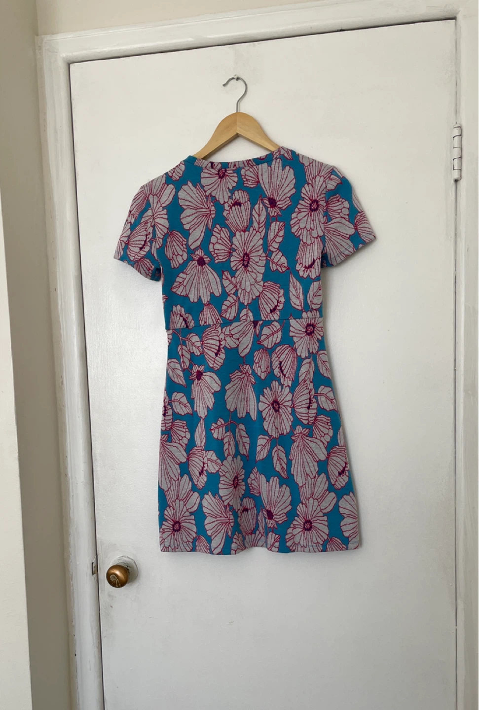 Zara NWT Blue floral mini dress with cutout - photo 5