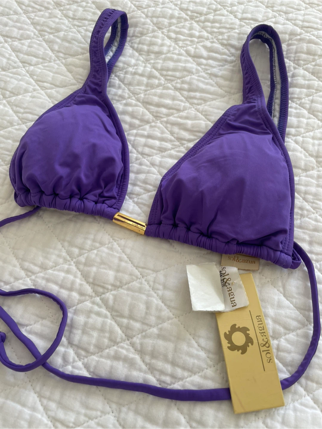 NWT Sol&Agua Purple Triangle Bikini Top - photo 2