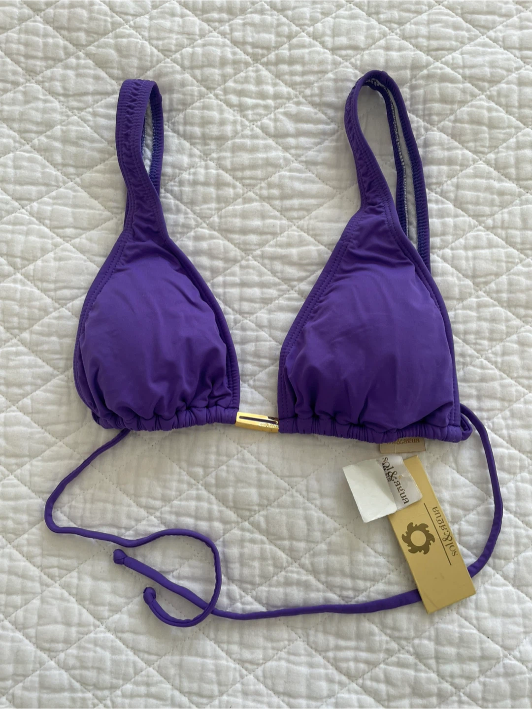 NWT Sol&Agua Purple Triangle Bikini Top