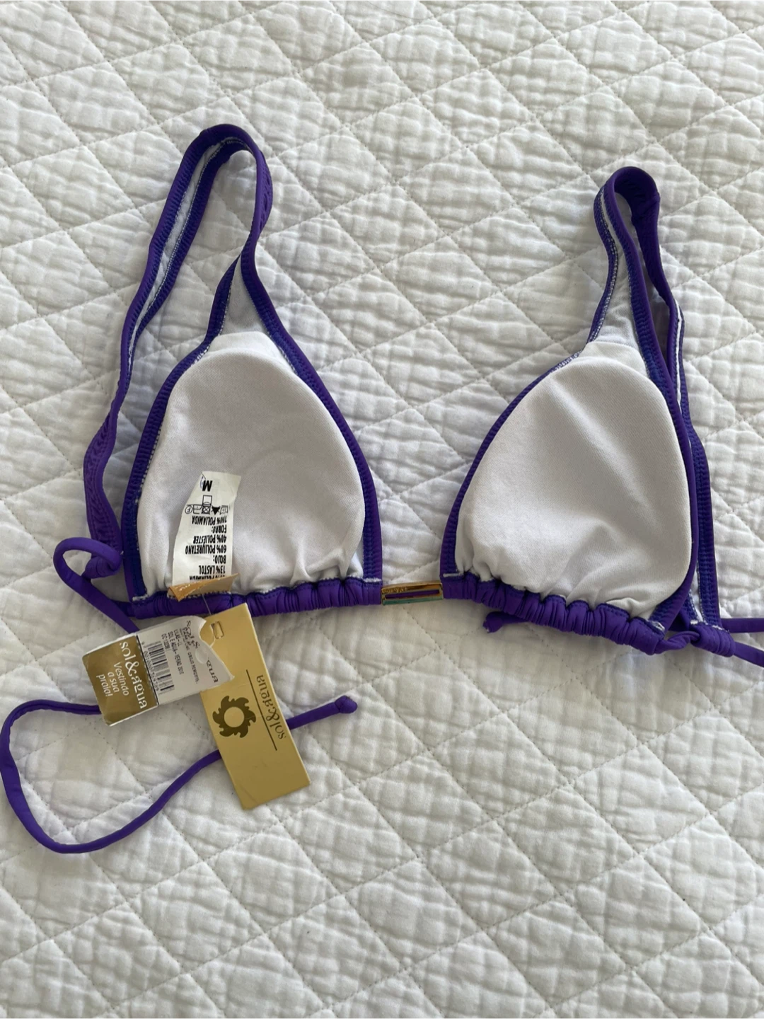 NWT Sol&Agua Purple Triangle Bikini Top - photo 5