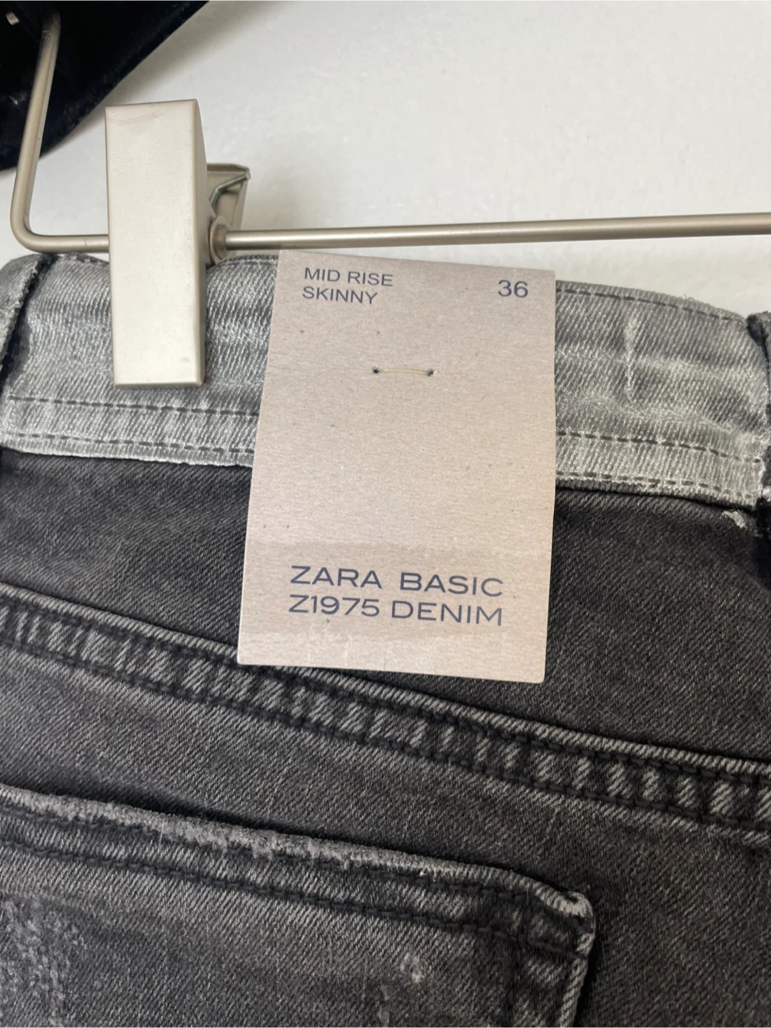 NWT ZARA BASIC Mid Rise Skinny Jeans - Size 36 - Grey - photo 4